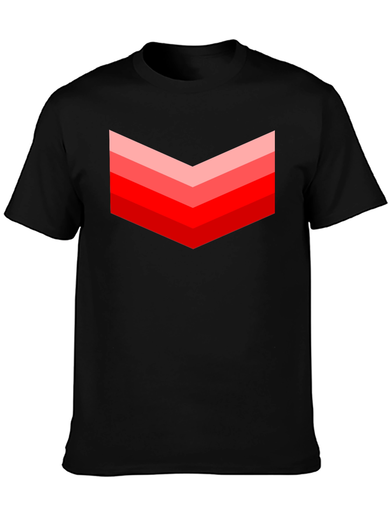 Red Chevron Graphic Black T-Shirt