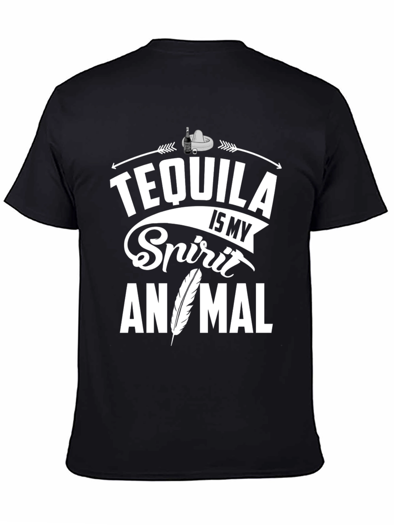 Tequila Is My Spirit Animal T-Shirt - Black