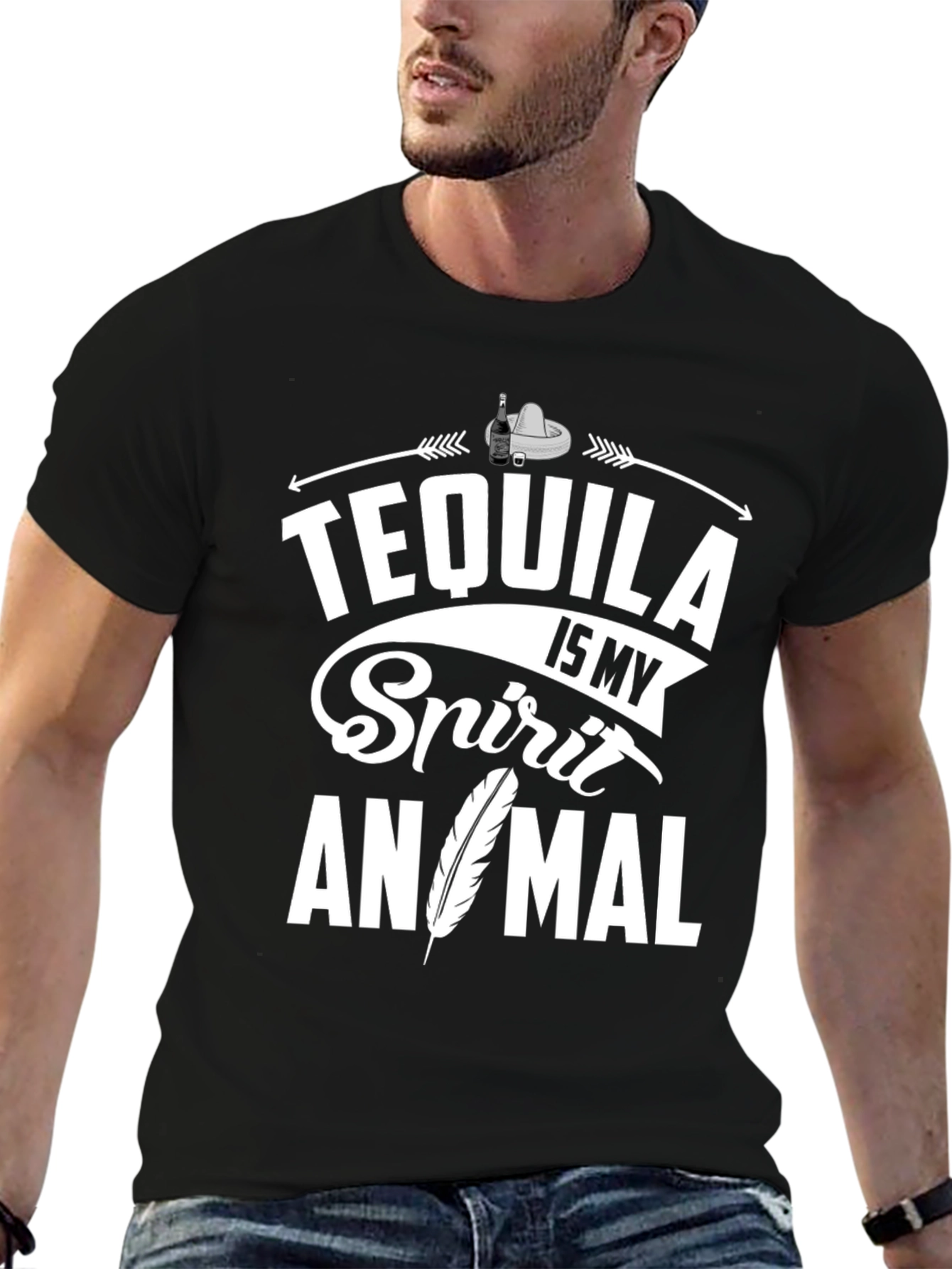 Tequila Is My Spirit Animal T-Shirt - Black