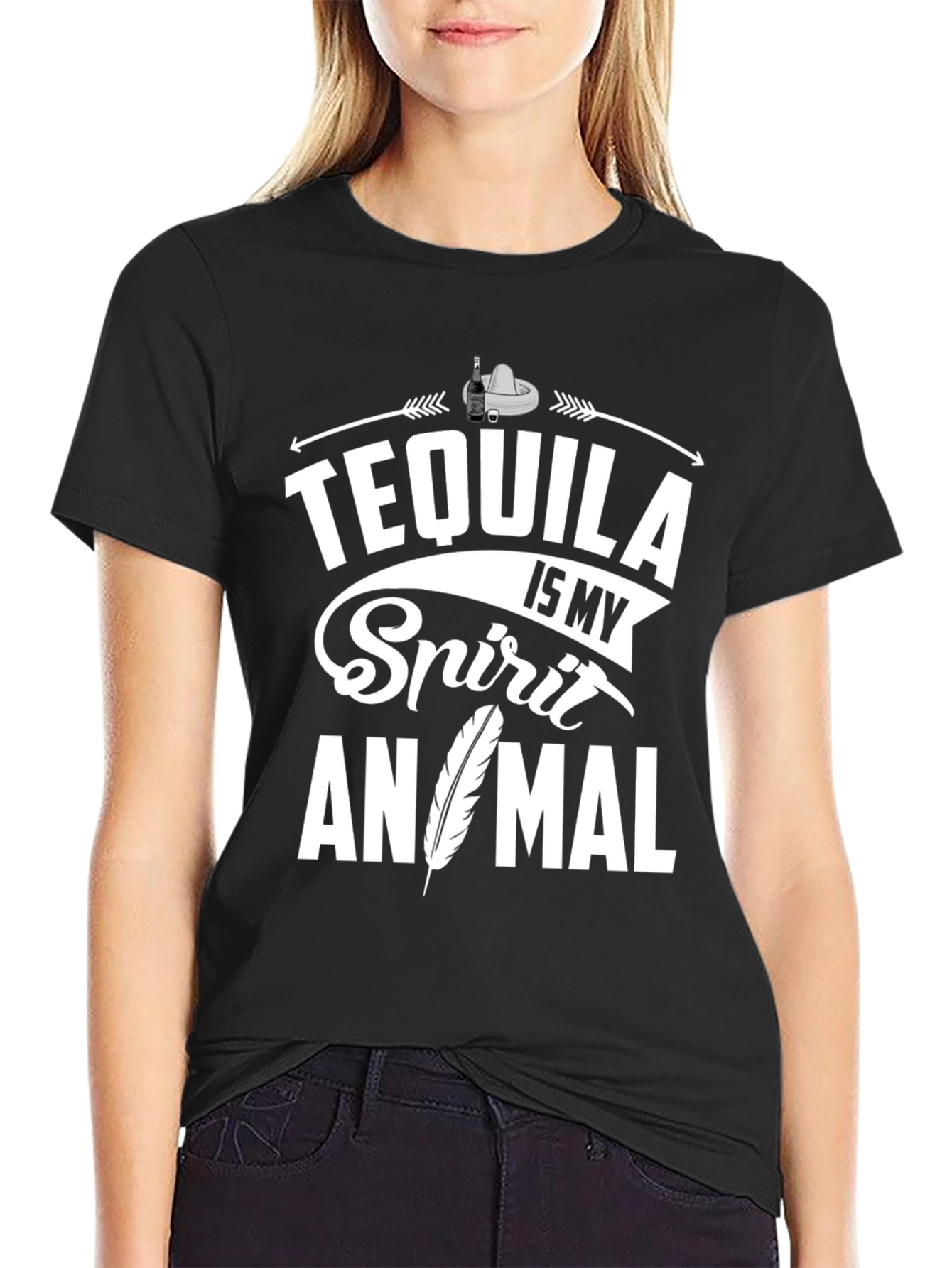 Tequila Is My Spirit Animal T-Shirt - Black