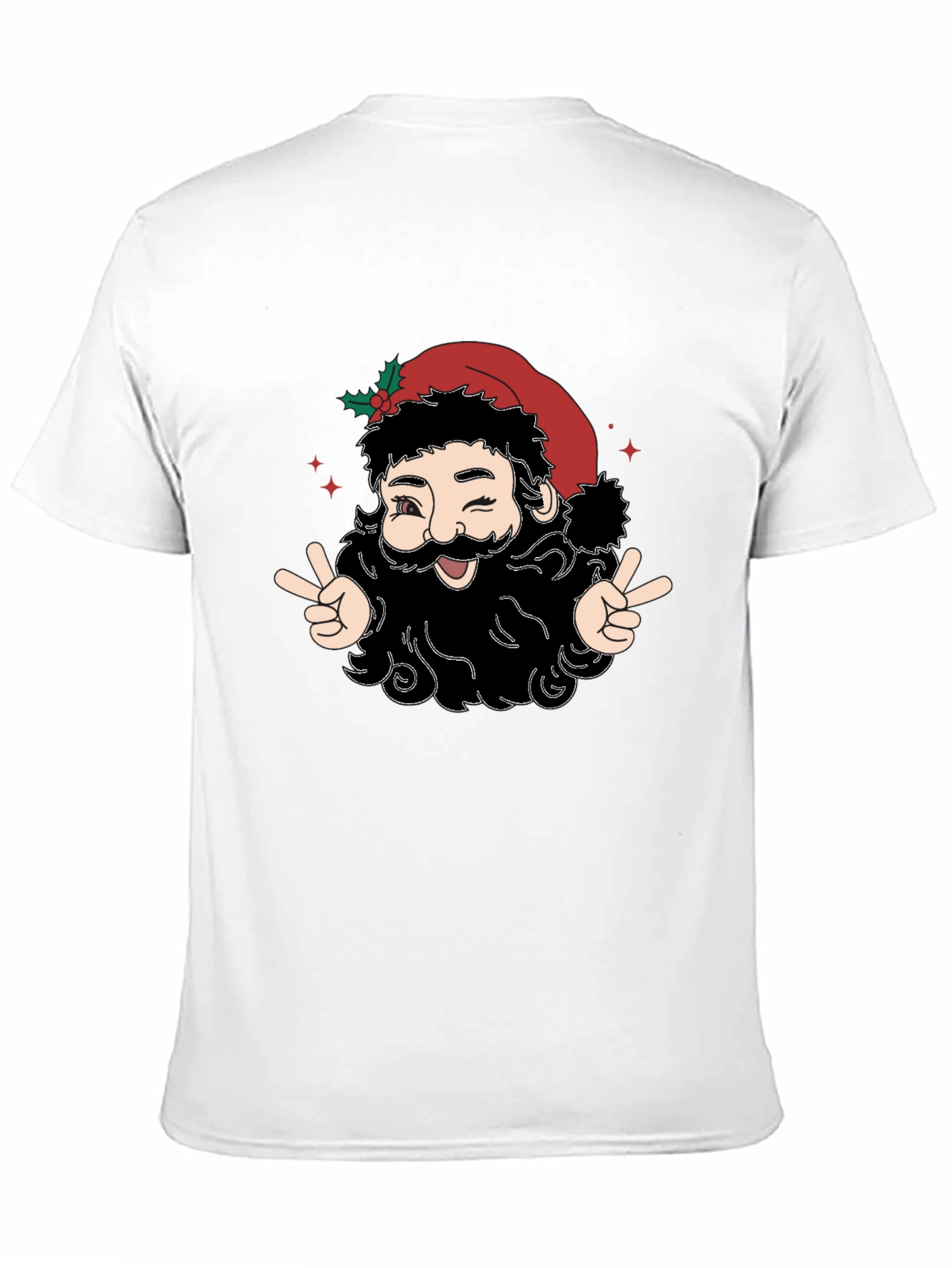 Winking Santa Peace Sign T-Shirt