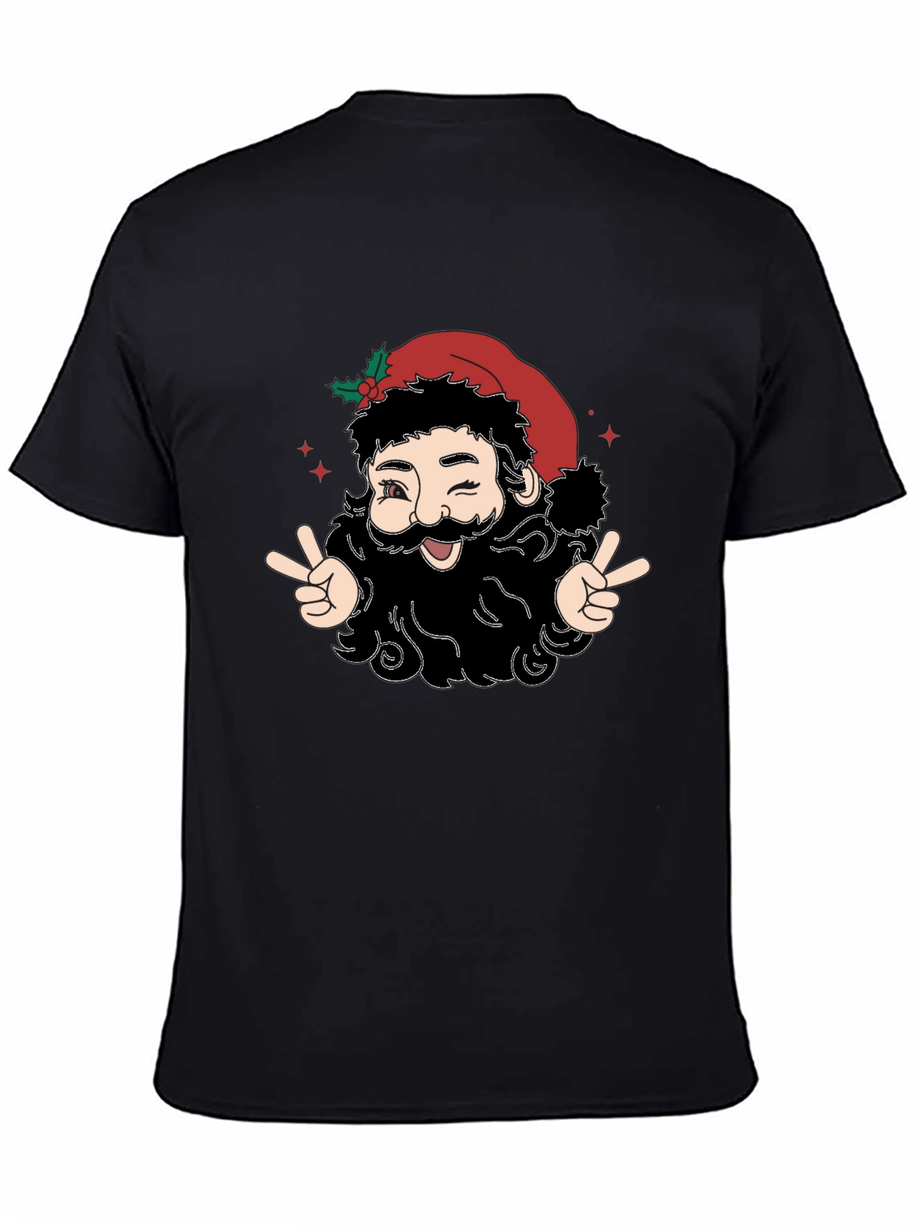Winking Santa Peace Sign T-Shirt
