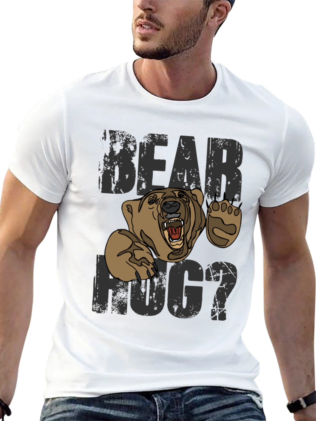 Bear Hug Graphic T-Shirt - Funny Animal Tee
