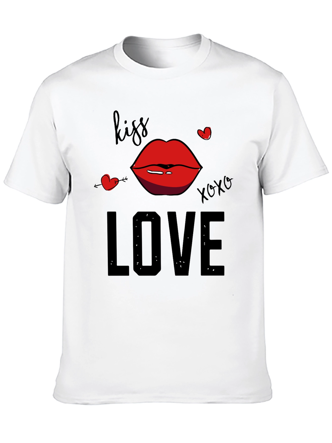 Kiss Love Graphic Tee - Valentines Day Shirt