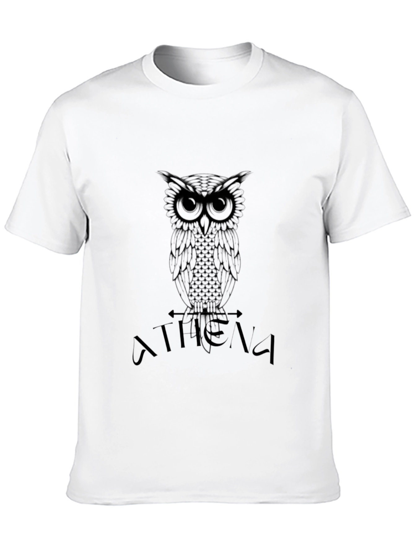 Athena Owl Graphic T-Shirt - Black