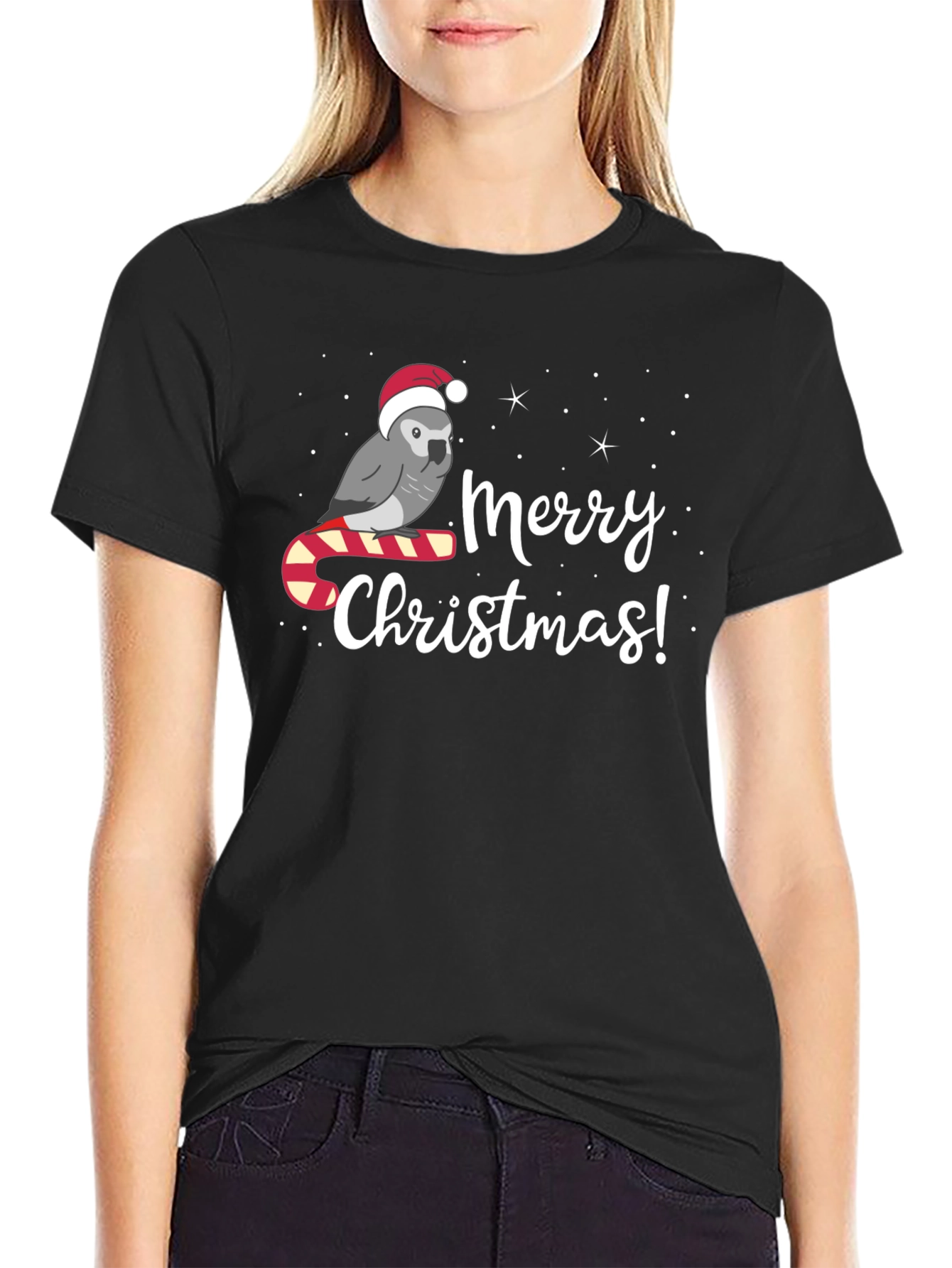 Festive Parrot Merry Christmas T-Shirt