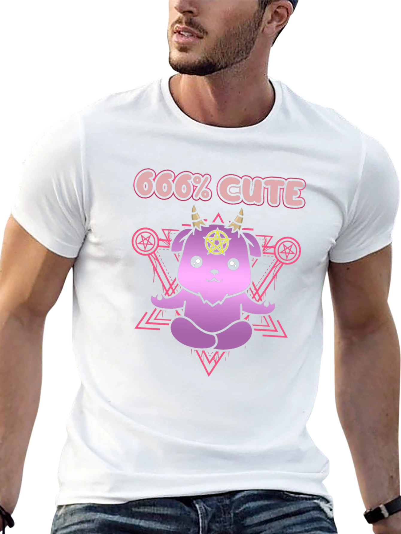 666% Cute T-Shirt - Kawaii Satanic Goat Tee