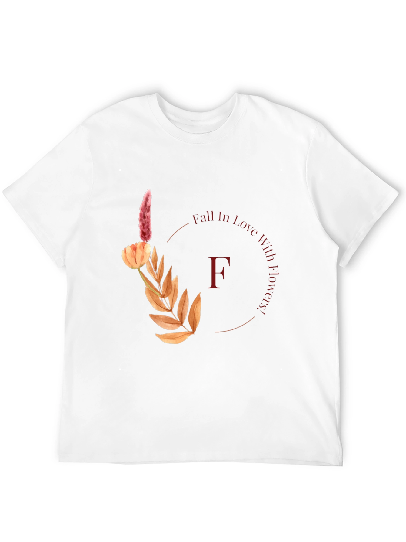 Fall In Love With Flowers Black T-Shirt