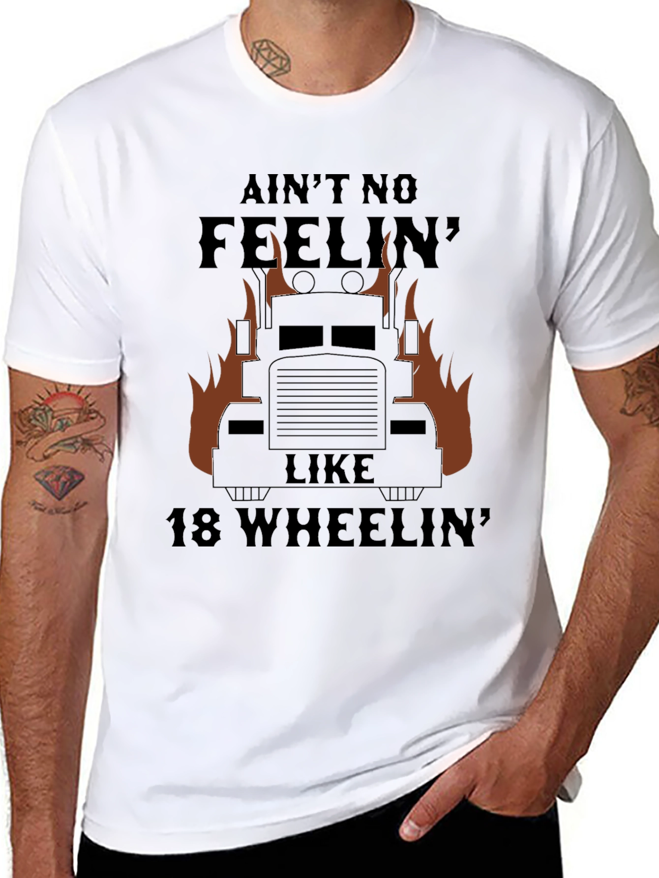 Trucker T-Shirt - Aint No Feelin Like 18 Wheeln