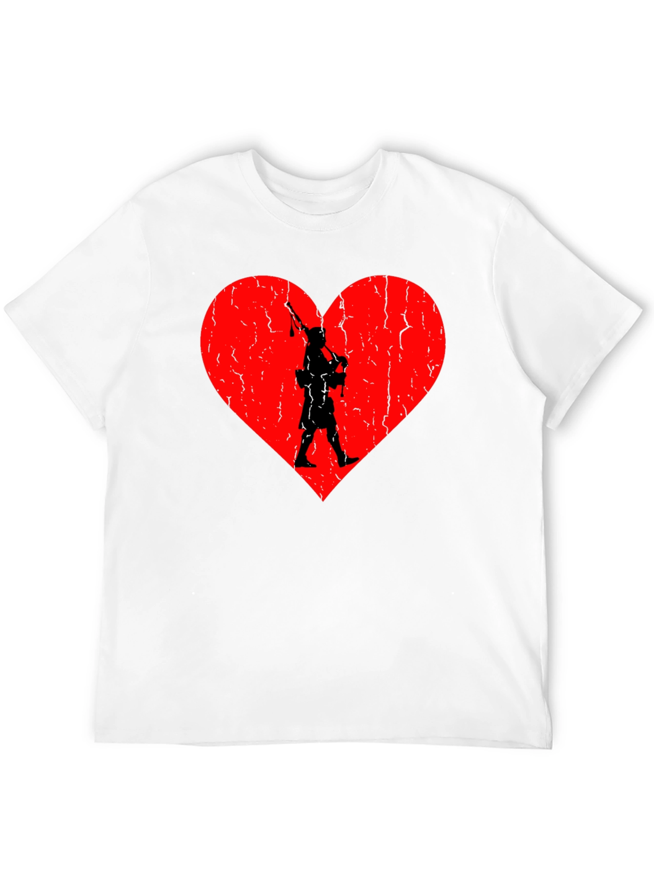 Scottish Pride Tee: Bagpiper Heart Design
