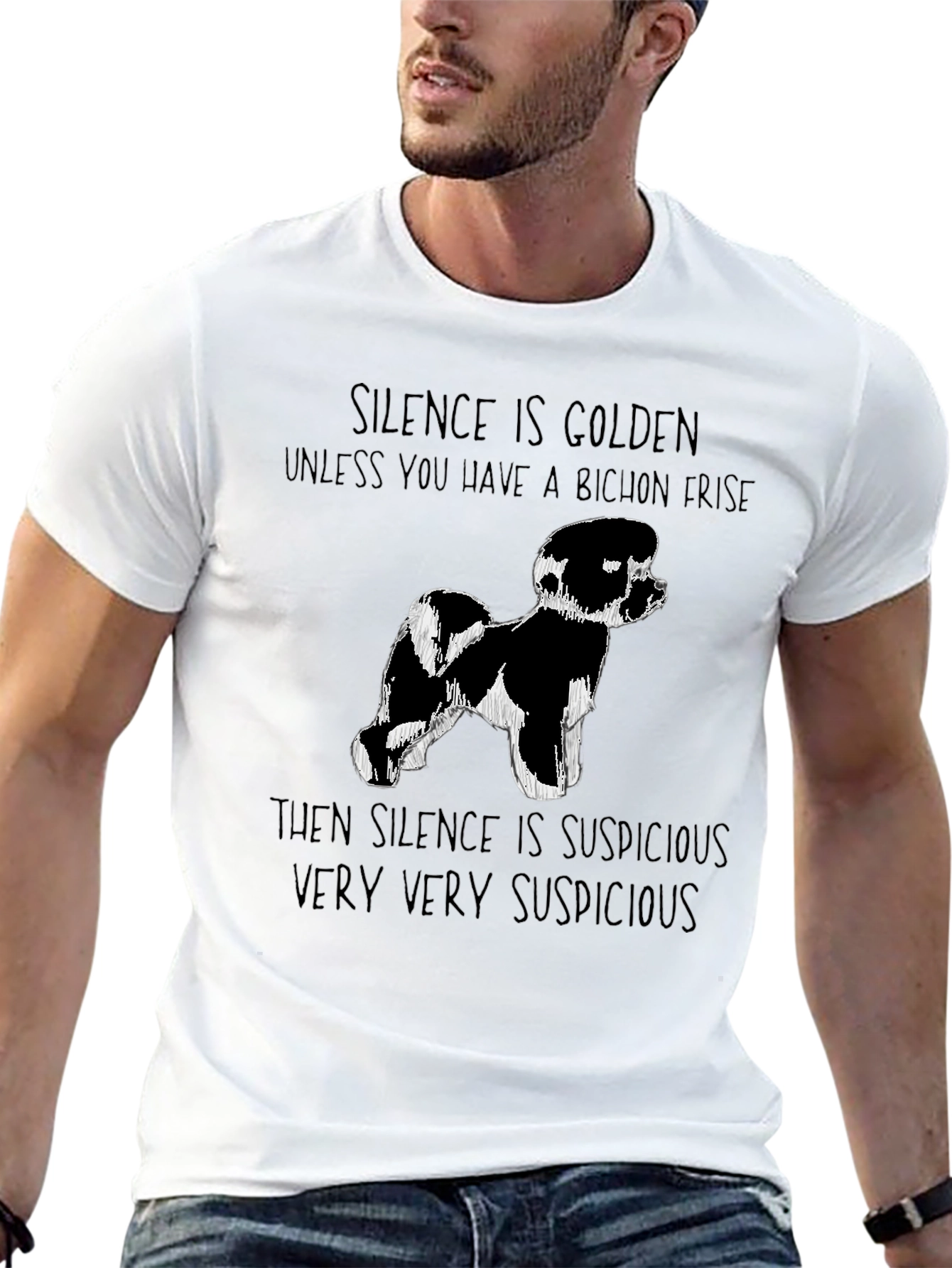 Bichon Frise Silence T-Shirt Funny Dog Tee