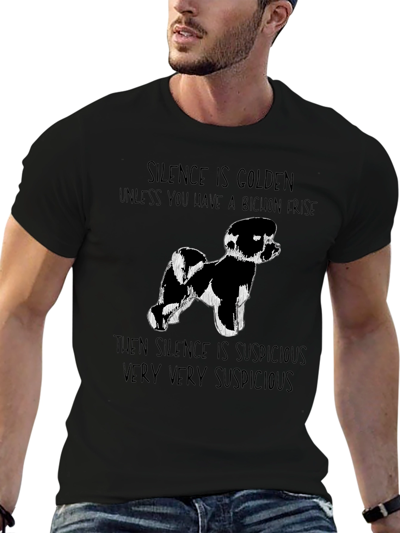 Bichon Frise Silence T-Shirt Funny Dog Tee