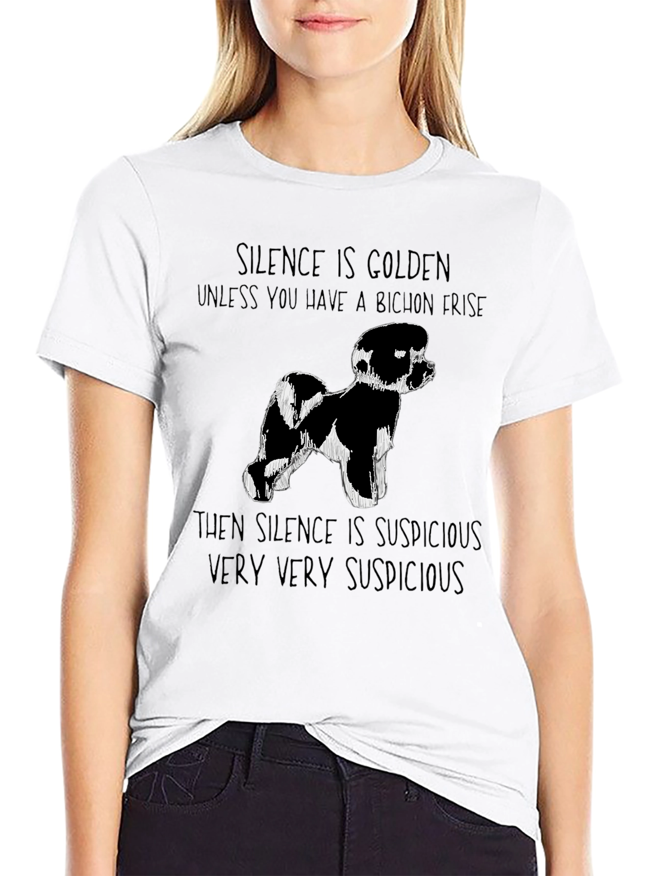 Bichon Frise Silence T-Shirt Funny Dog Tee