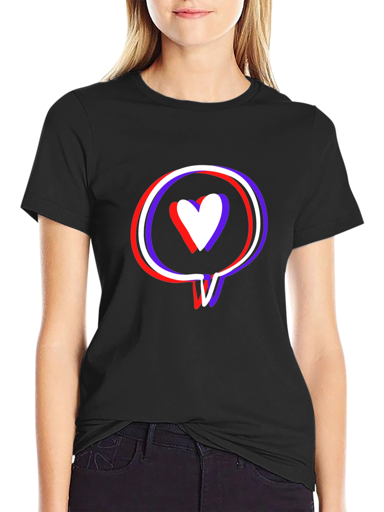 Love Bubble Graphic Tee - Trendy Black Cotton T-Shirt