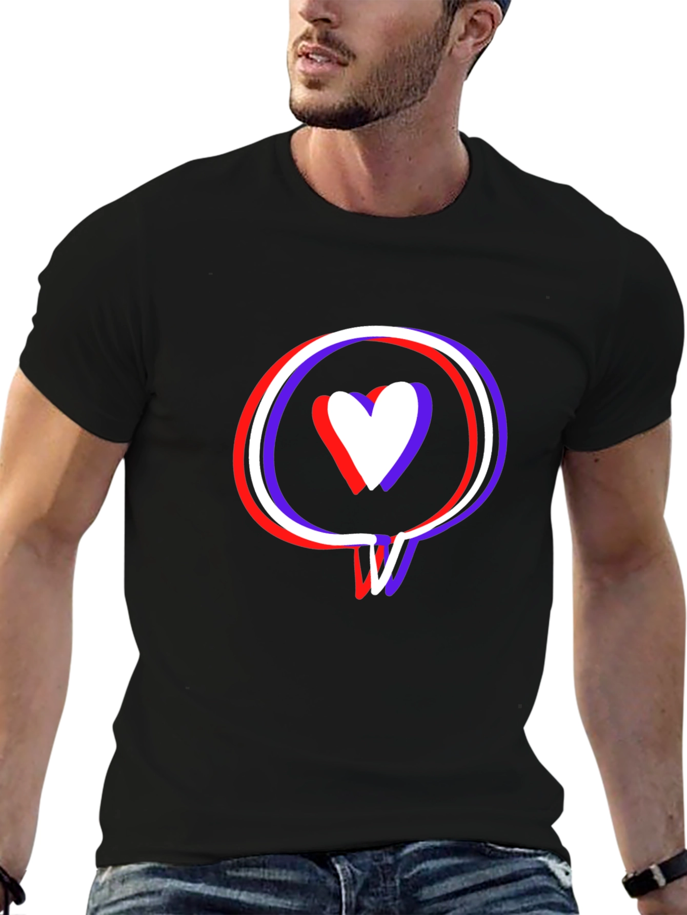 Love Bubble Graphic Tee - Trendy Black Cotton T-Shirt