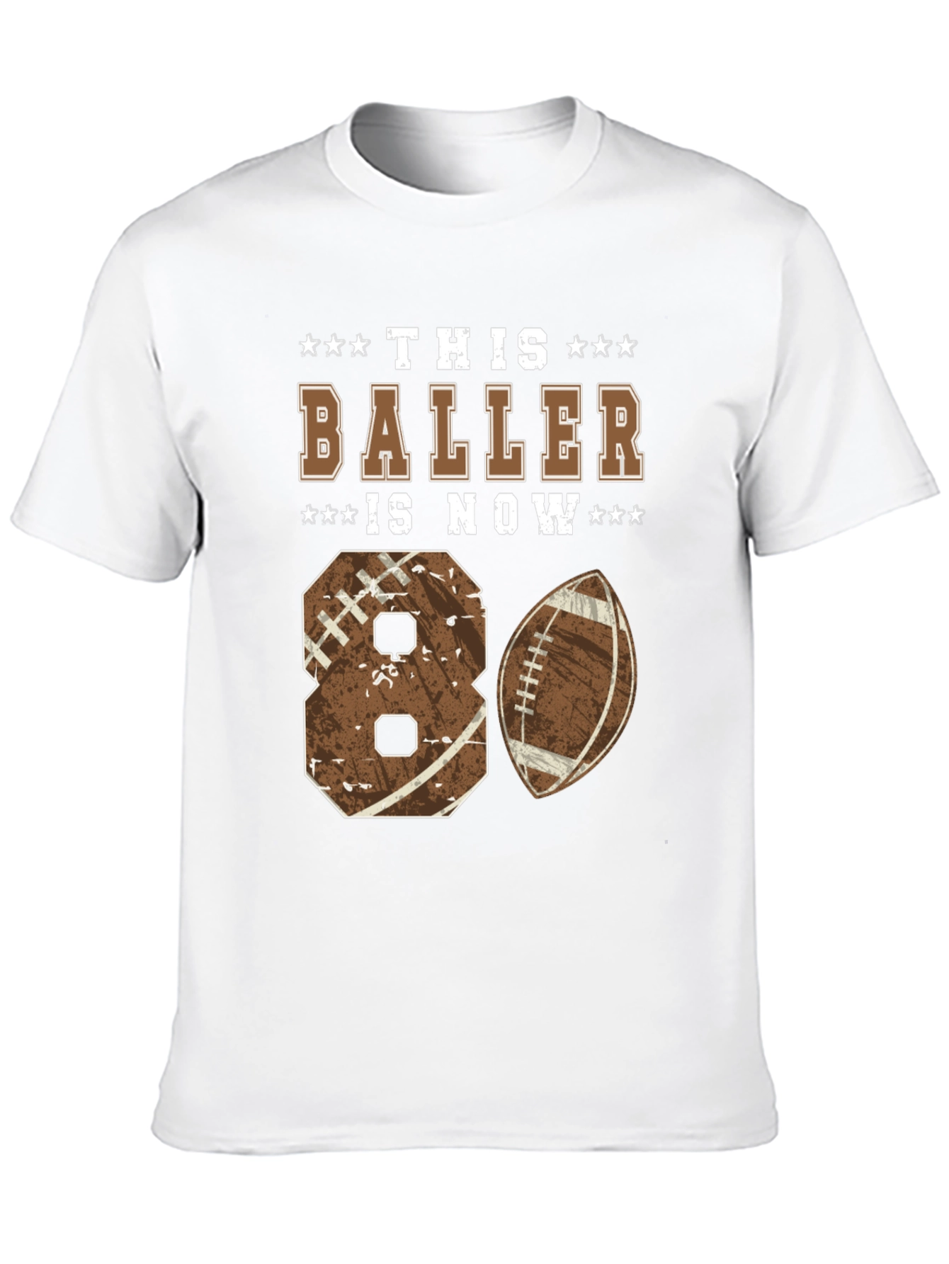80th Birthday Football Baller T-Shirt