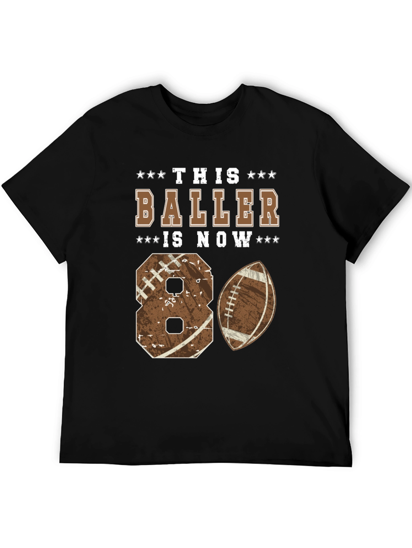 80th Birthday Football Baller T-Shirt