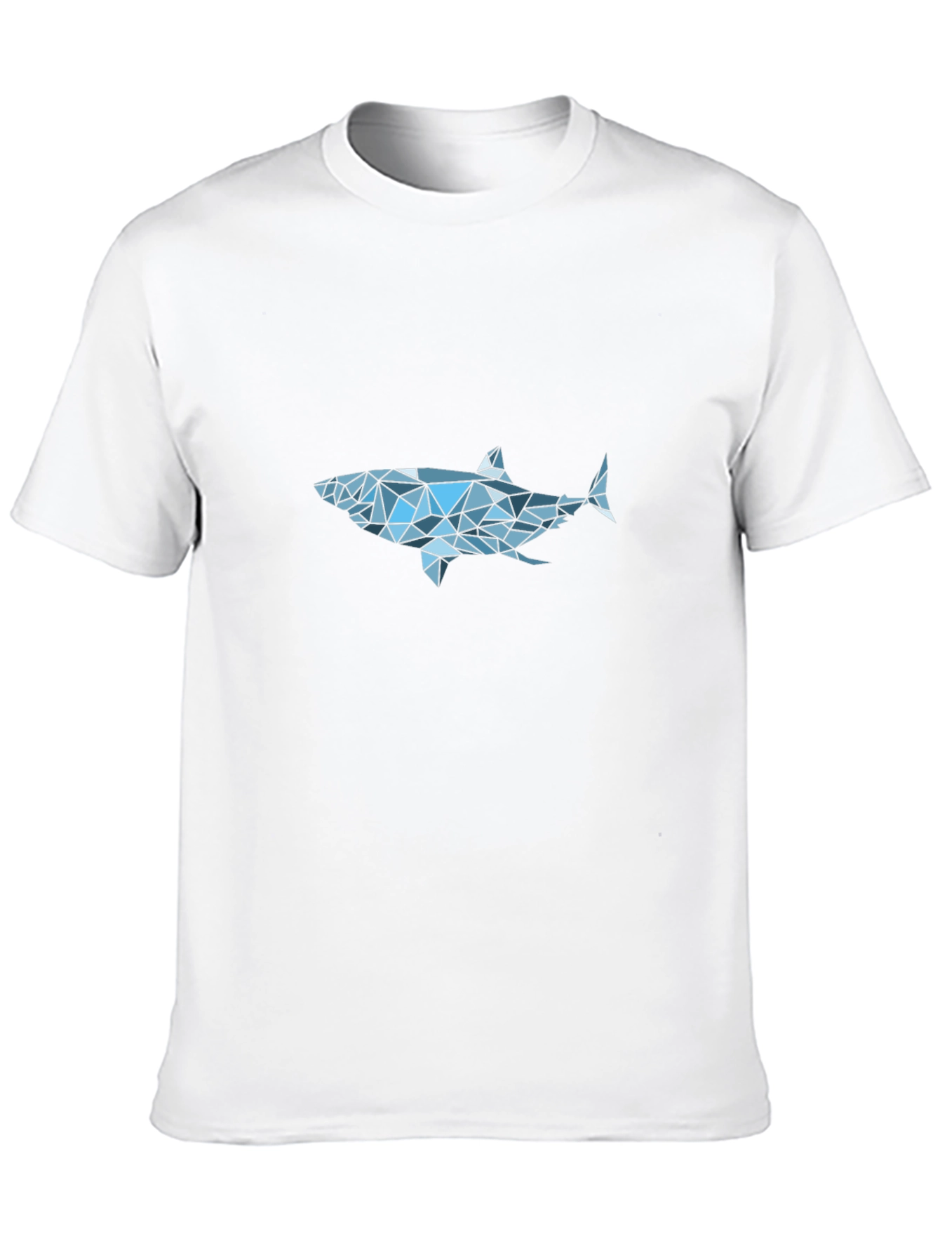Geometric Shark Graphic Tee - Black