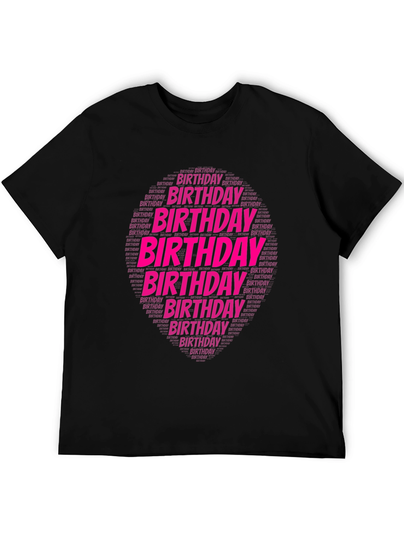 Birthday Word Art Black T-Shirt