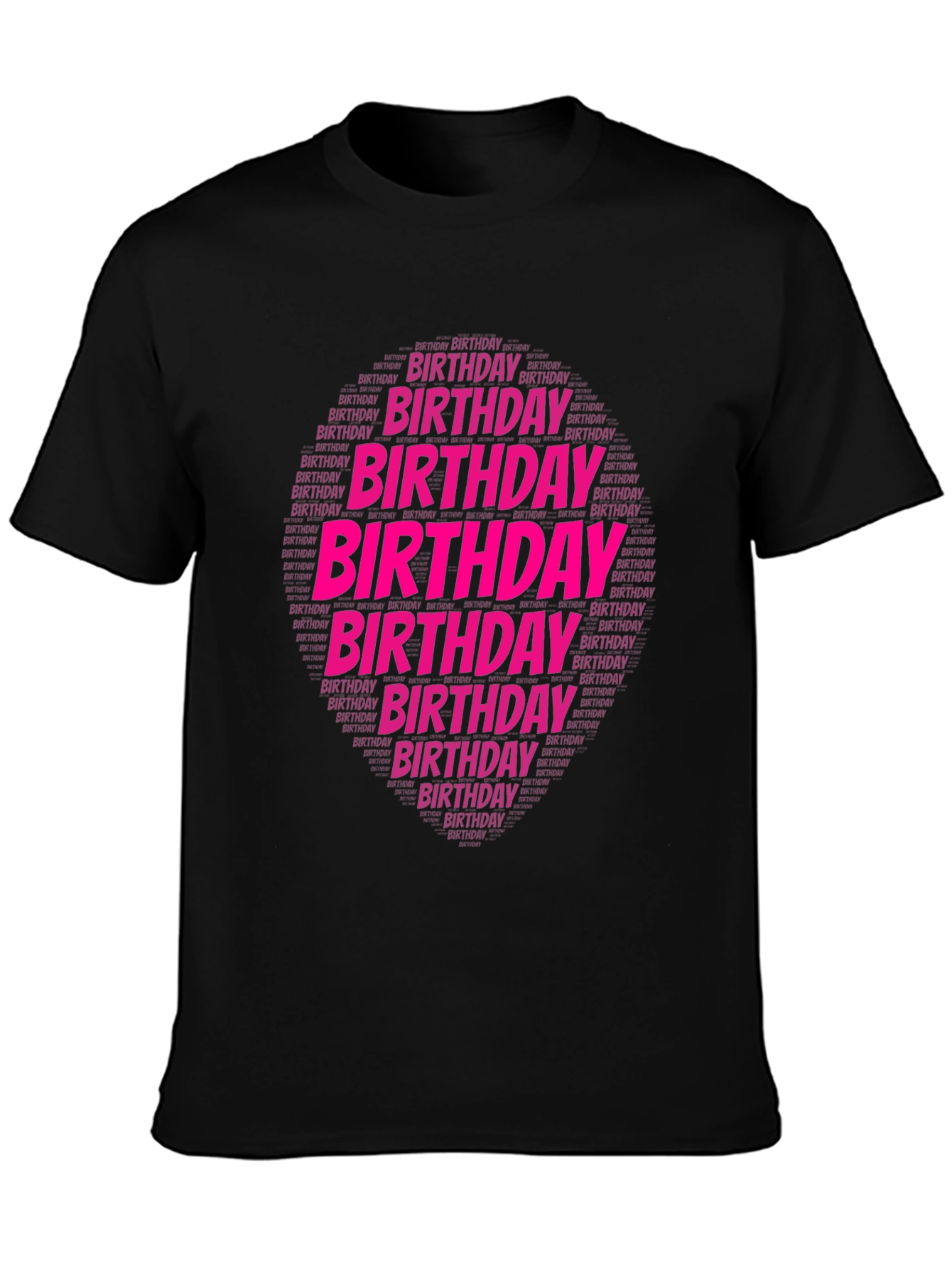 Birthday Word Art Black T-Shirt