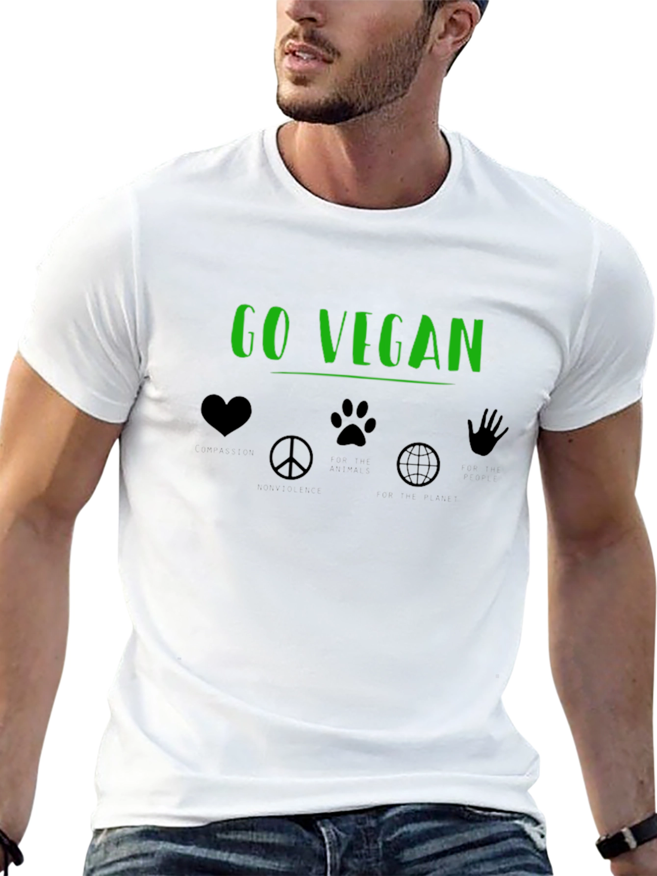 Go Vegan Graphic Tee - Black
