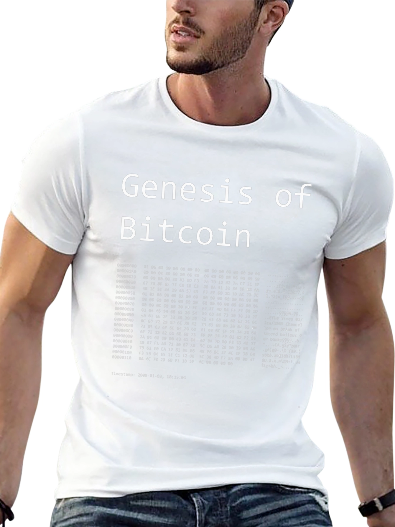 Genesis of Bitcoin Black T-Shirt Crypto