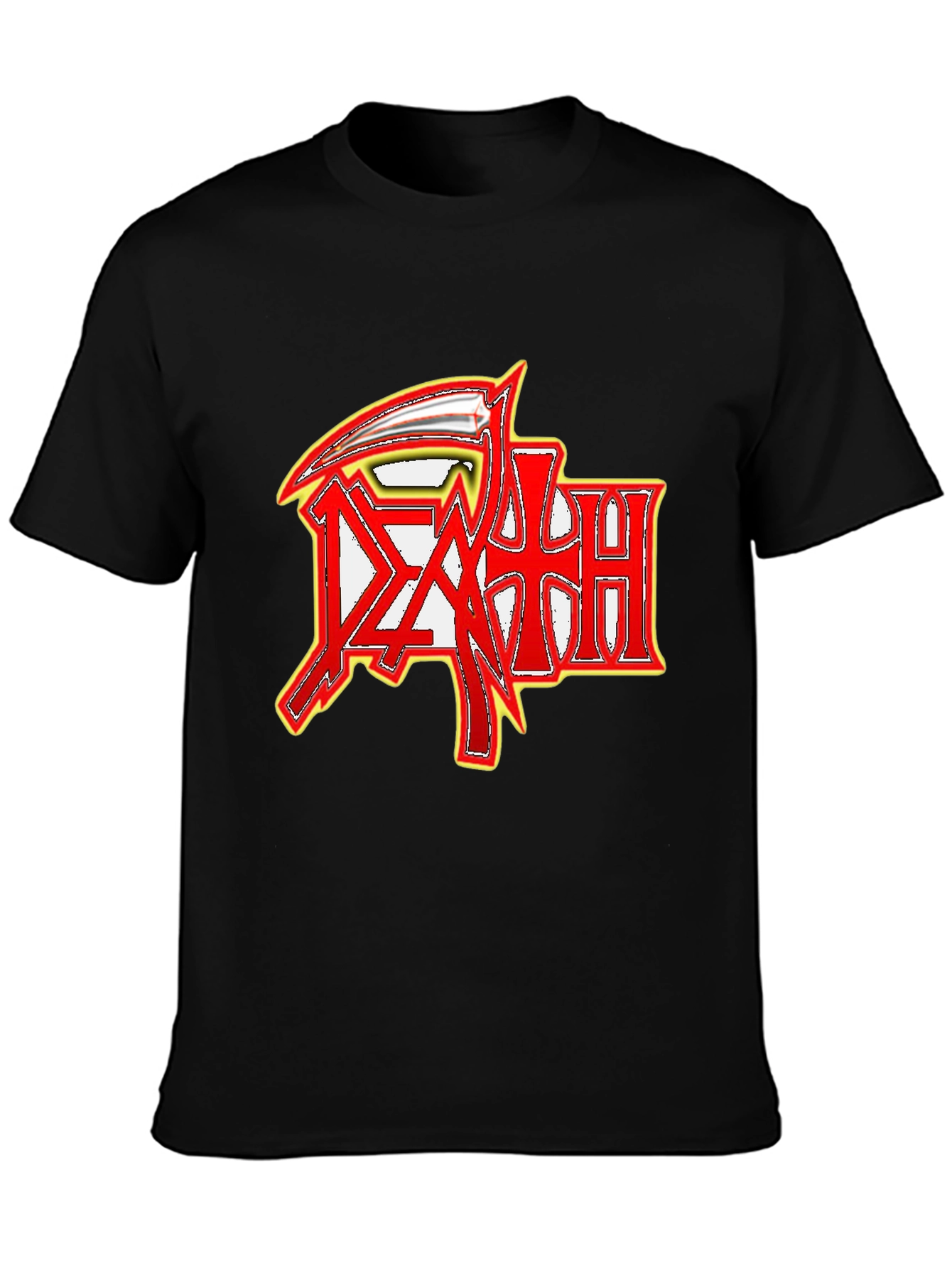 Black Graphic Tee - Death Metal Band Logo