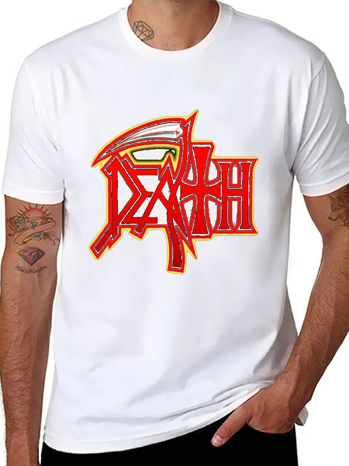 Black Graphic Tee - Death Metal Band Logo