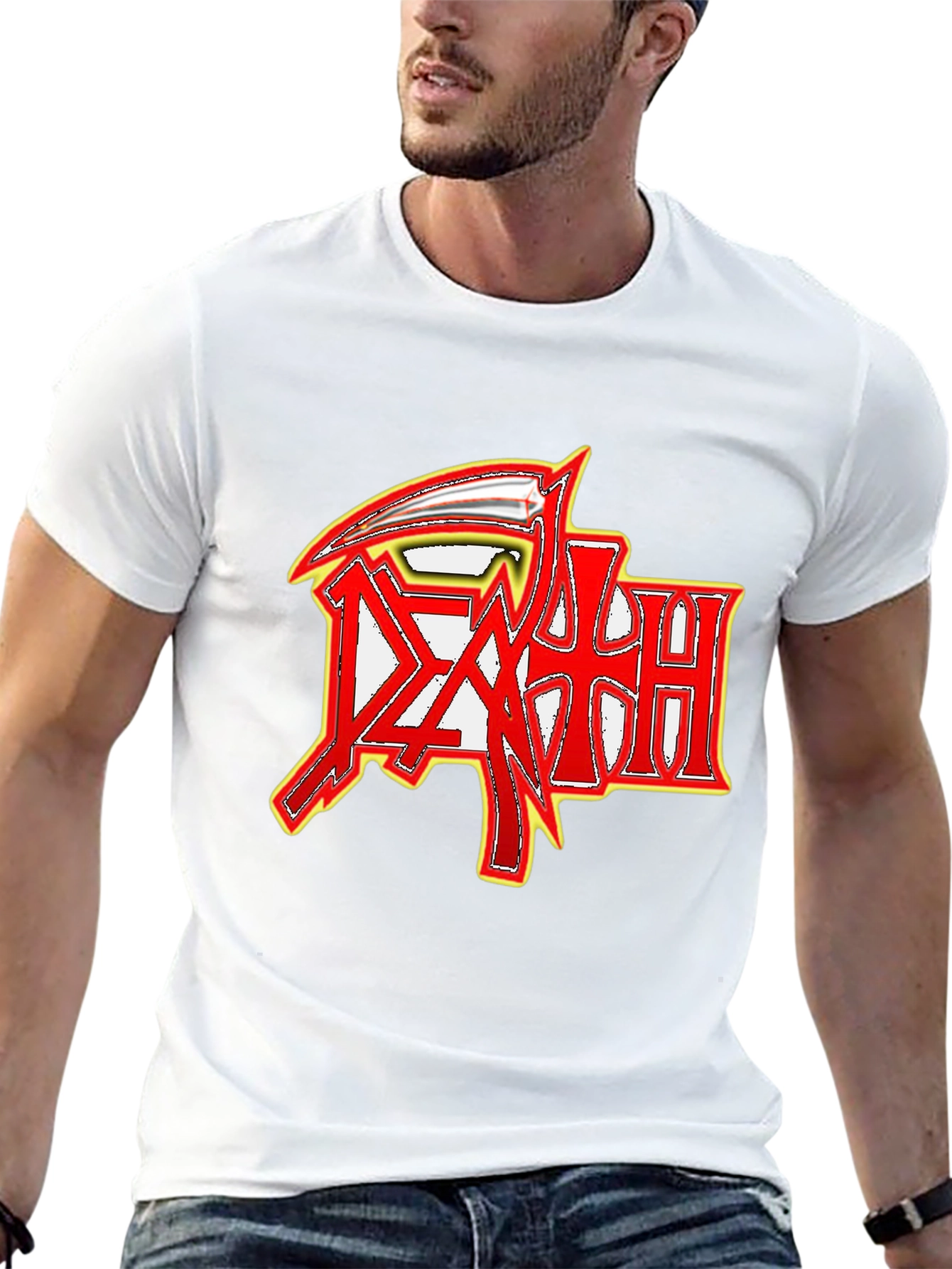 Black Graphic Tee - Death Metal Band Logo