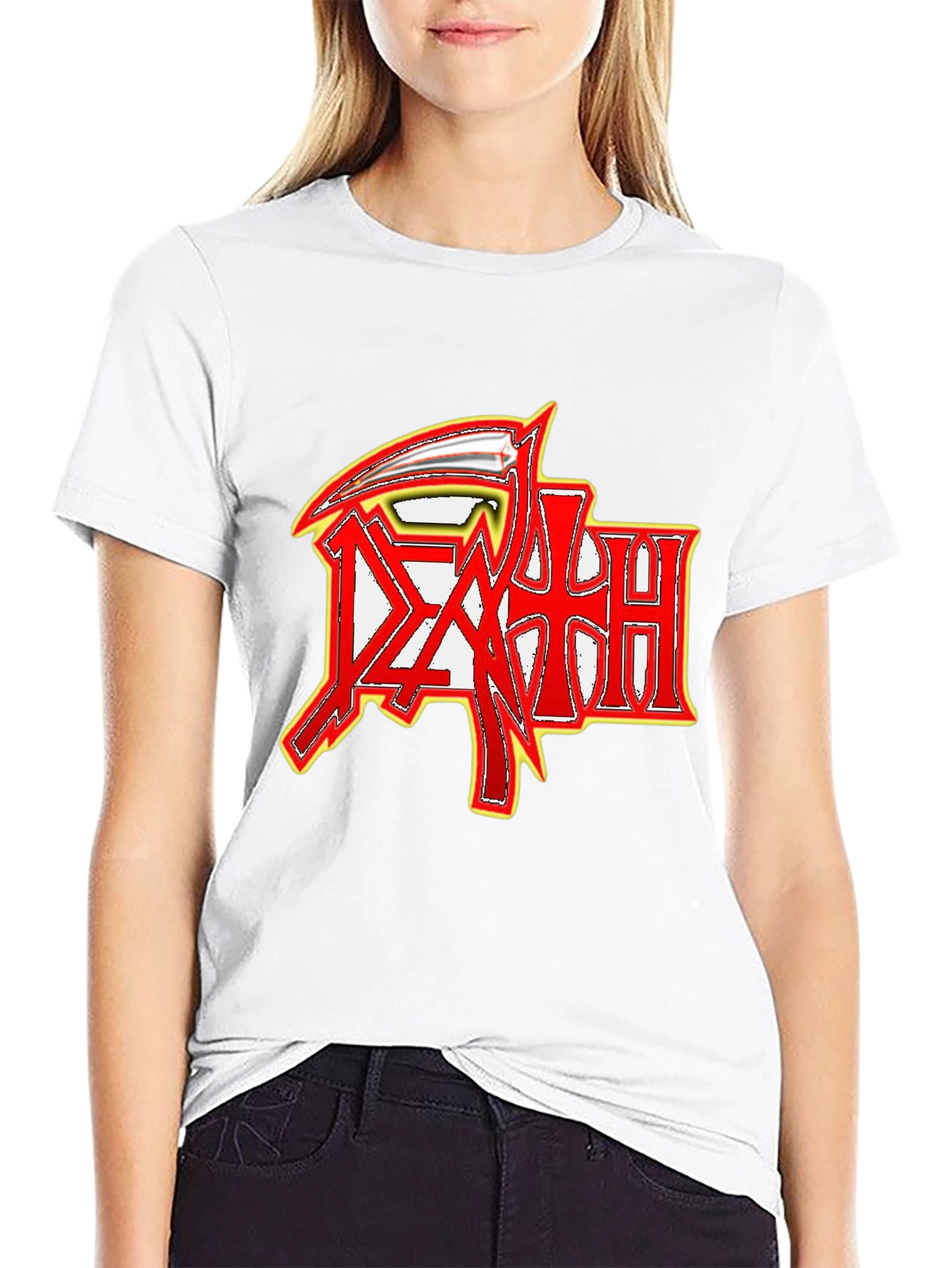 Black Graphic Tee - Death Metal Band Logo