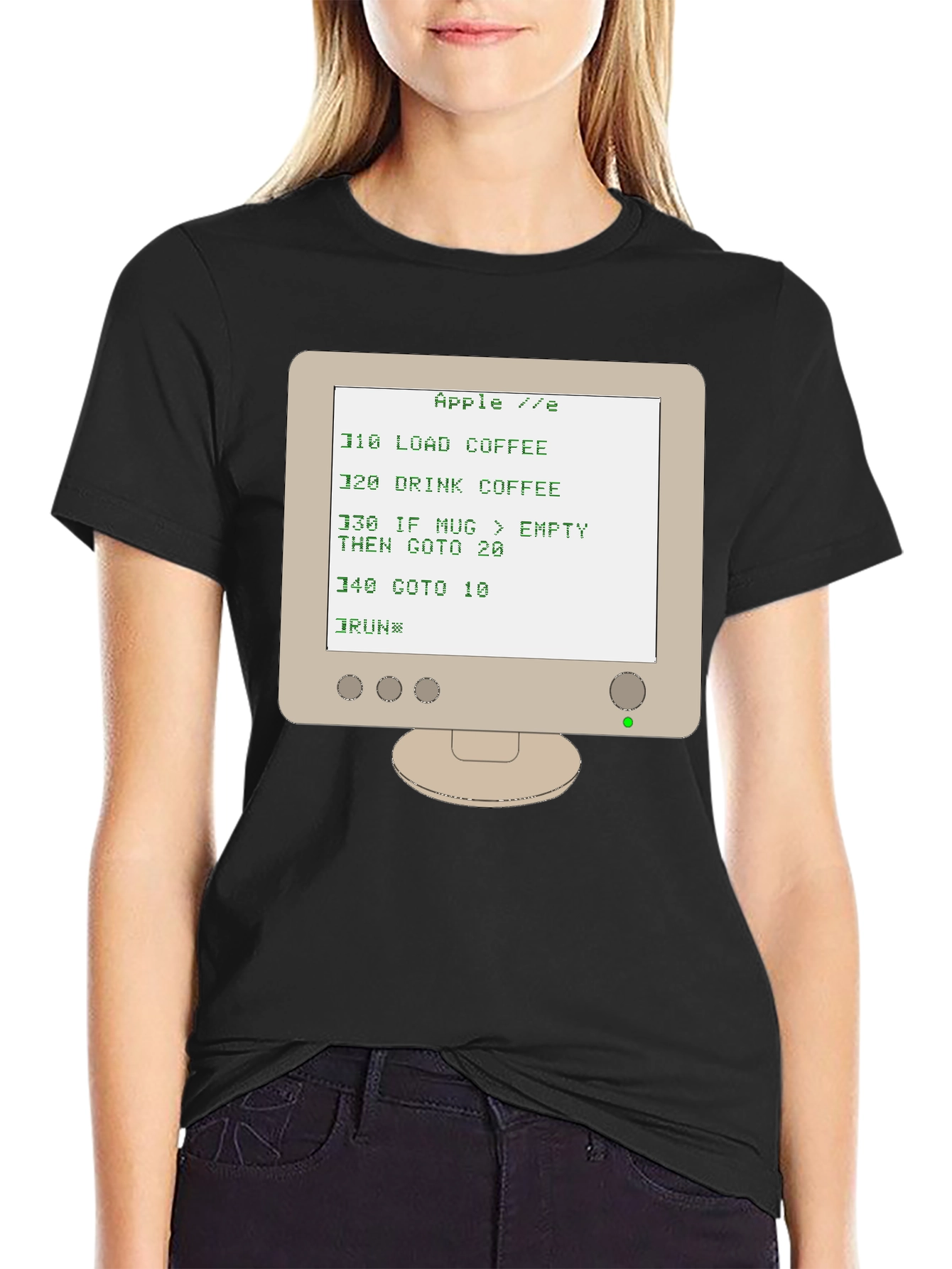 Retro Computer T-Shirt - Apple IIe BASIC Code