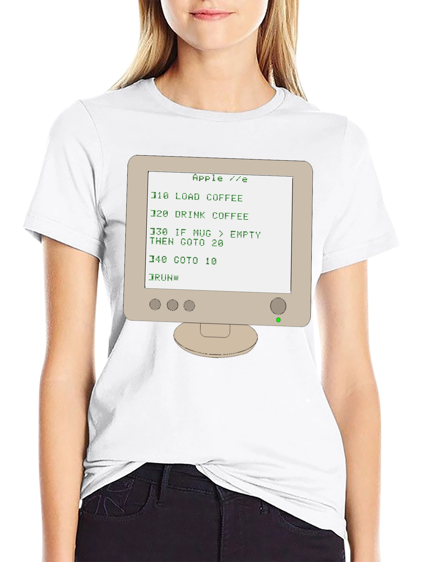 Retro Computer T-Shirt - Apple IIe BASIC Code