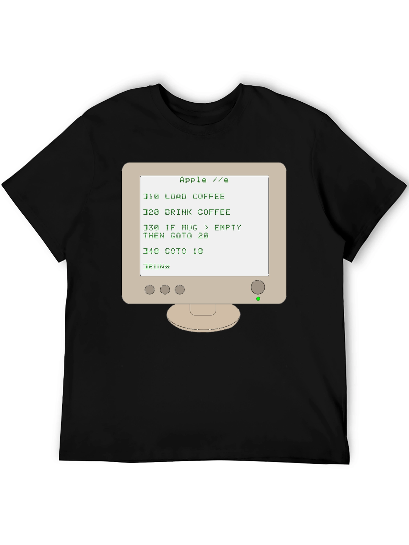 Retro Computer T-Shirt - Apple IIe BASIC Code