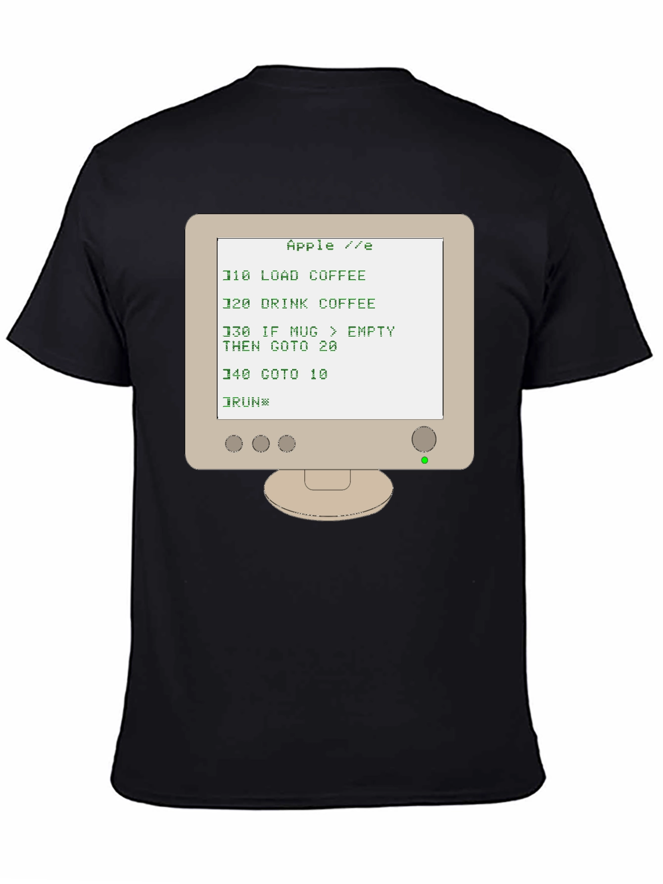 Retro Computer T-Shirt - Apple IIe BASIC Code