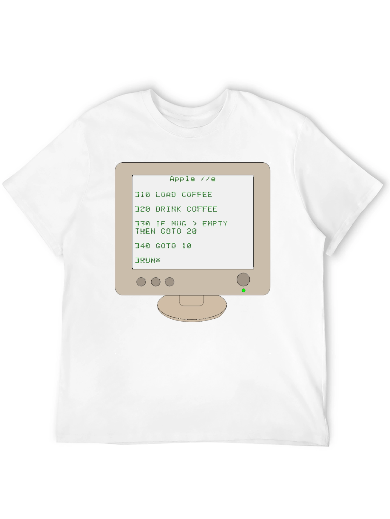 Retro Computer T-Shirt - Apple IIe BASIC Code