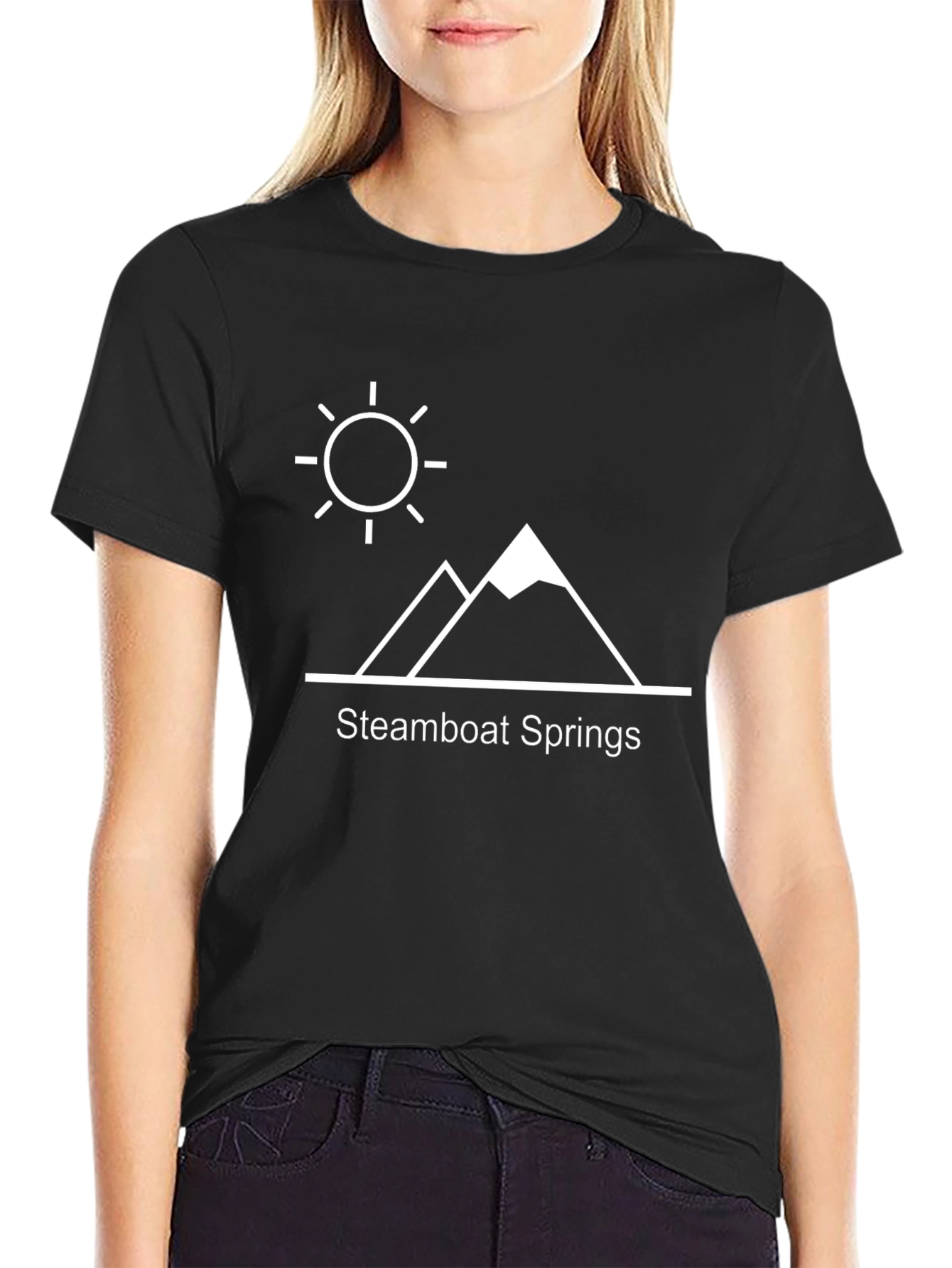 Steamboat Springs Graphic Tee - Black Cotton T-Shirt