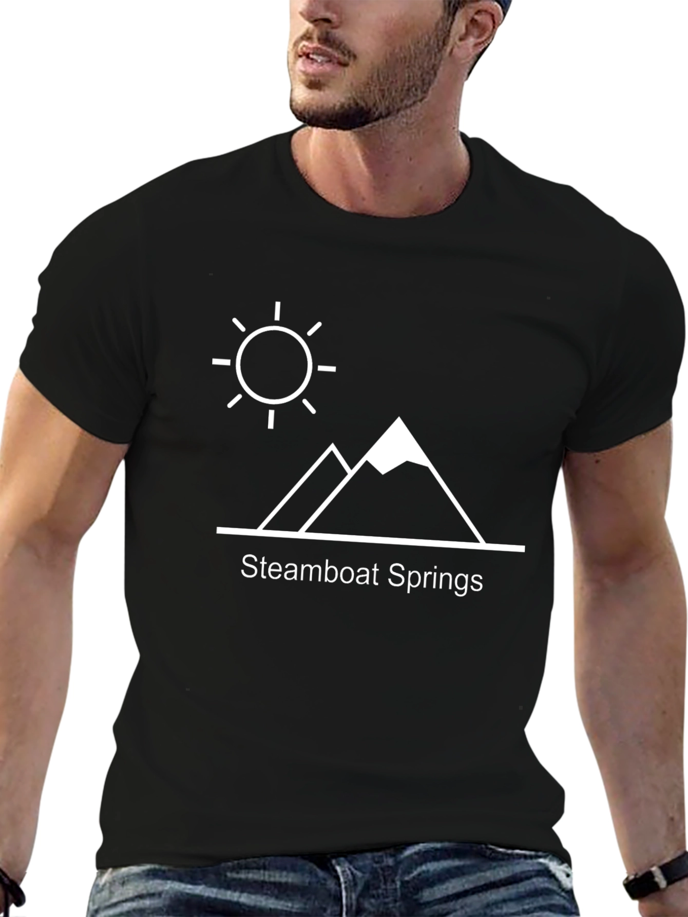 Steamboat Springs Graphic Tee - Black Cotton T-Shirt