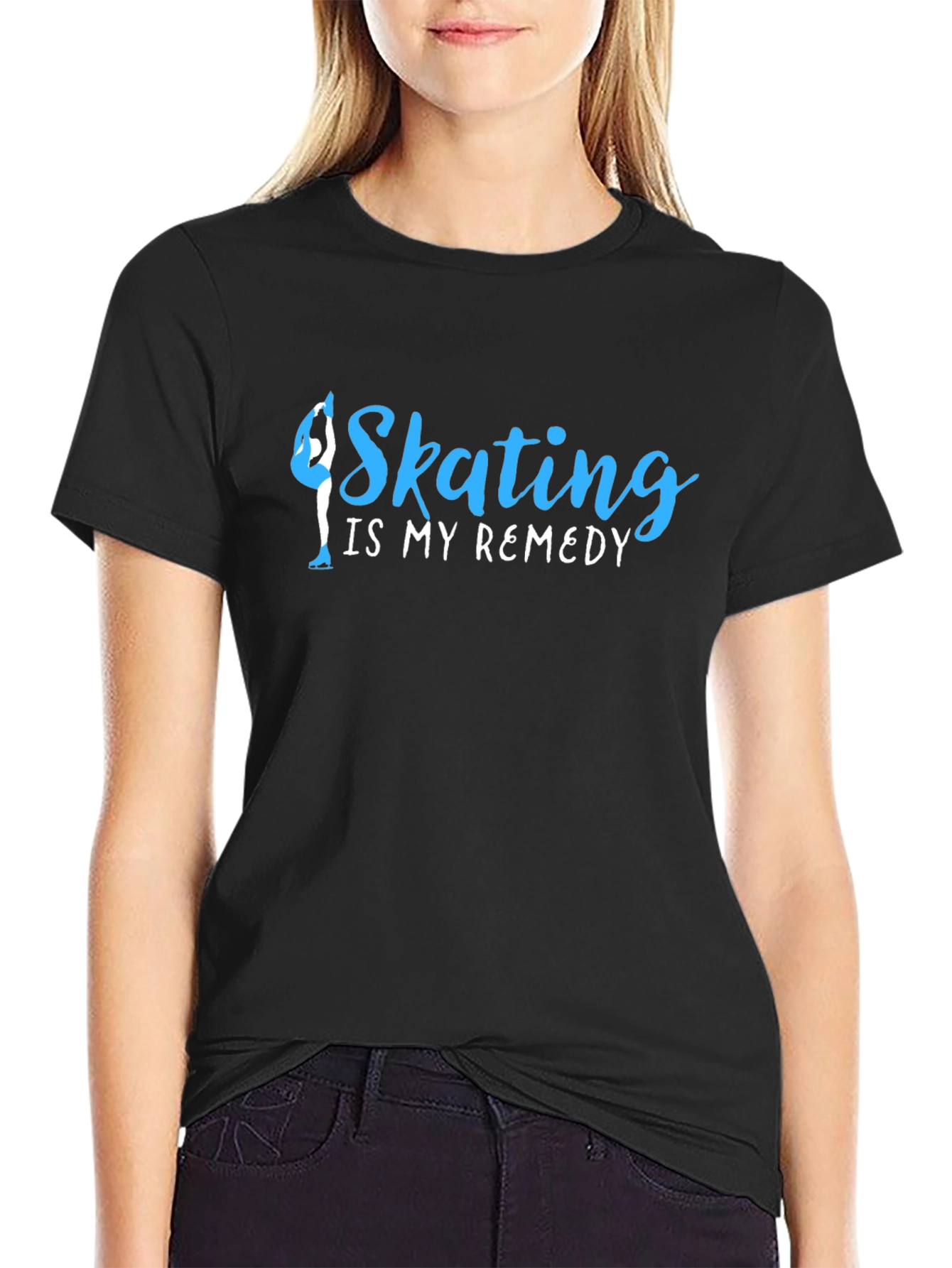 Skating Is My Remedy Black T-Shirt