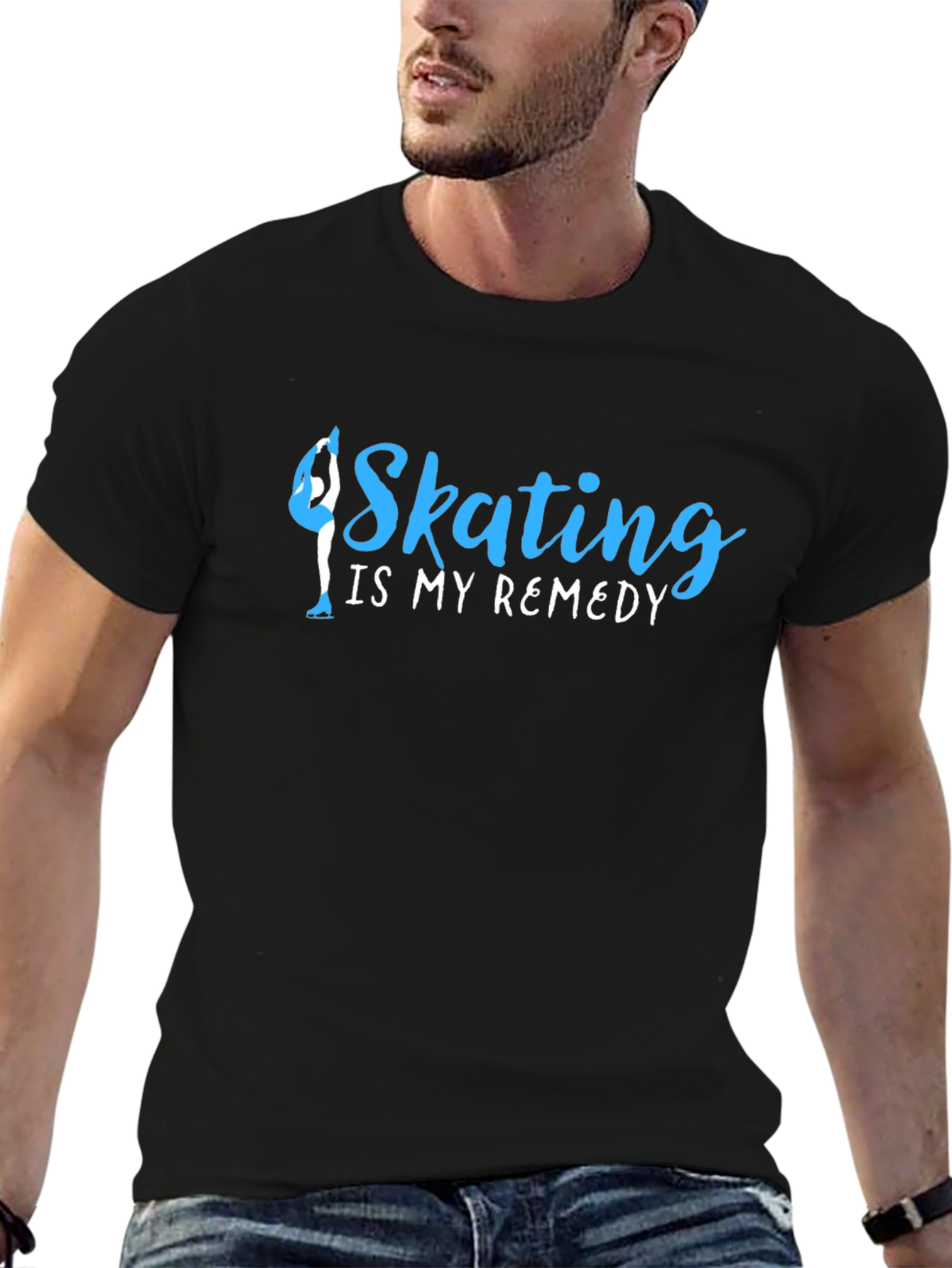 Skating Is My Remedy Black T-Shirt