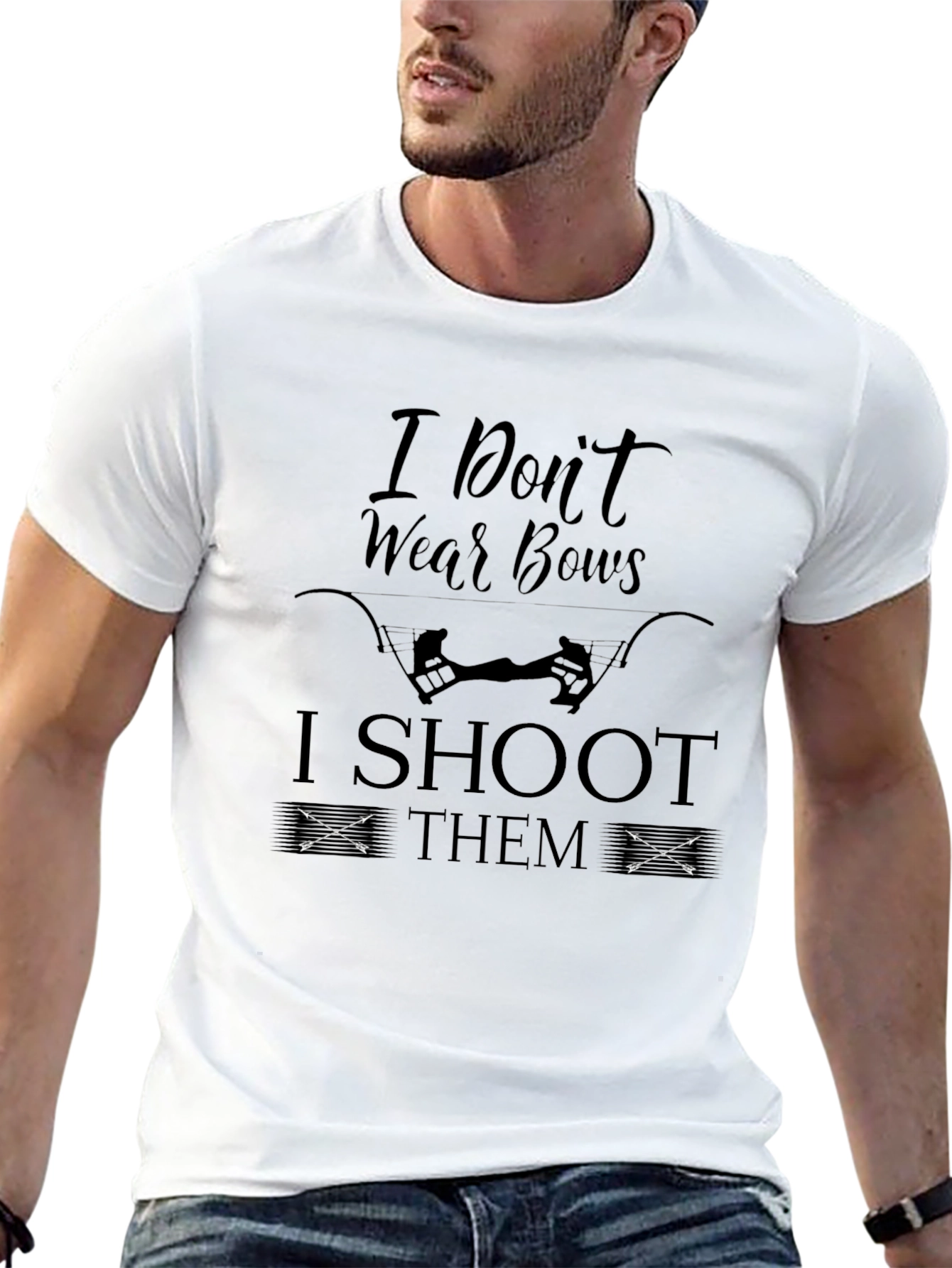 I Dont Wear Bows I Shoot Them Black T-Shirt