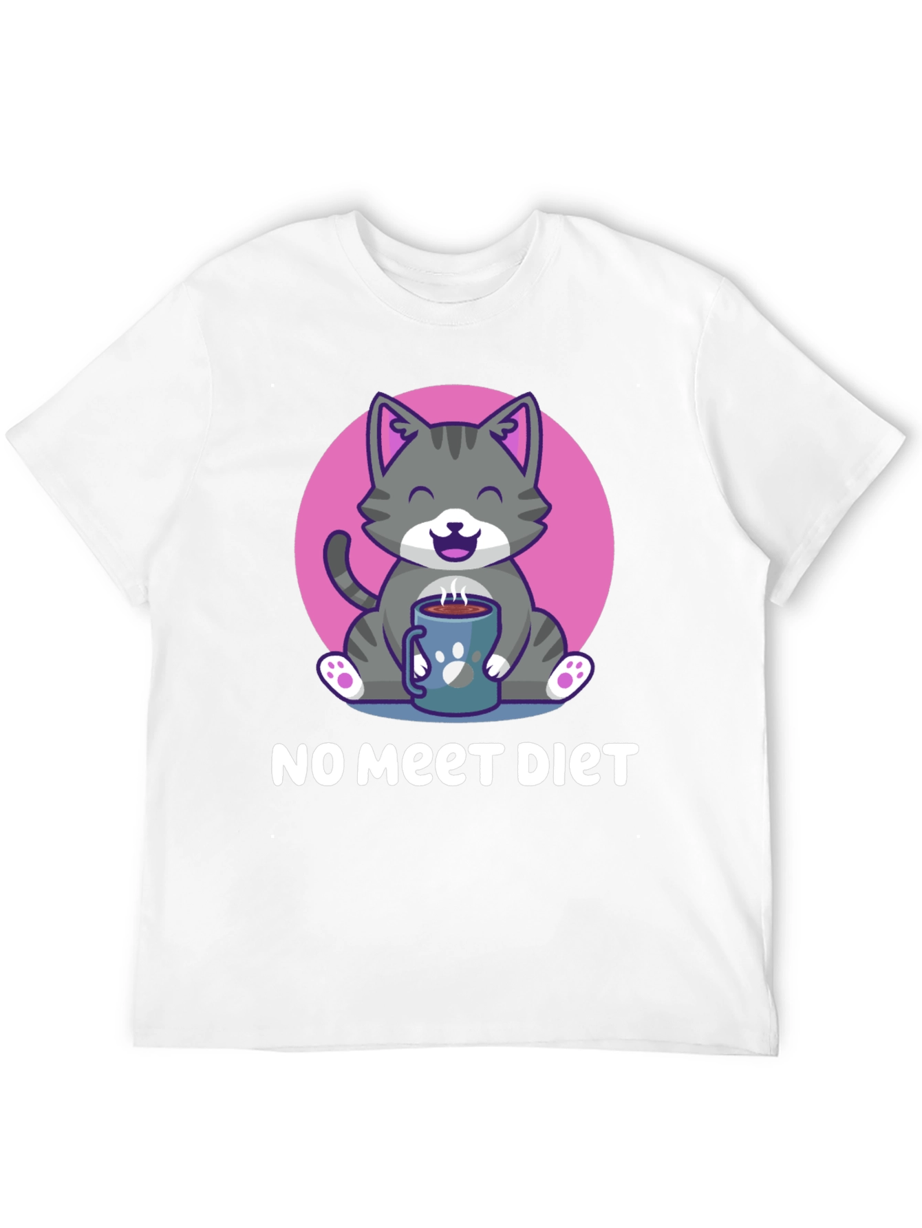 Cute Cat Lover T-Shirt: No Meet Diet