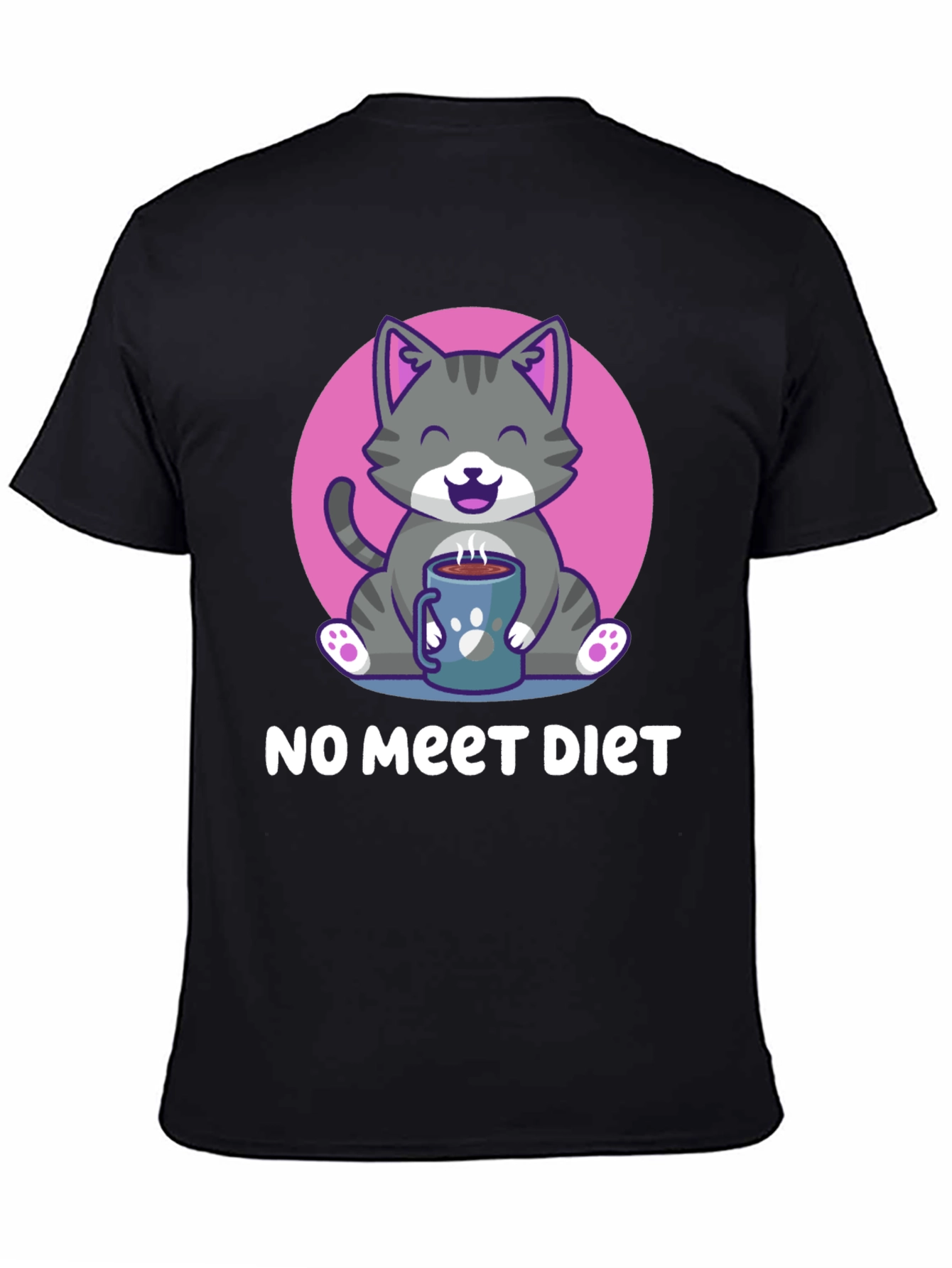 Cute Cat Lover T-Shirt: No Meet Diet