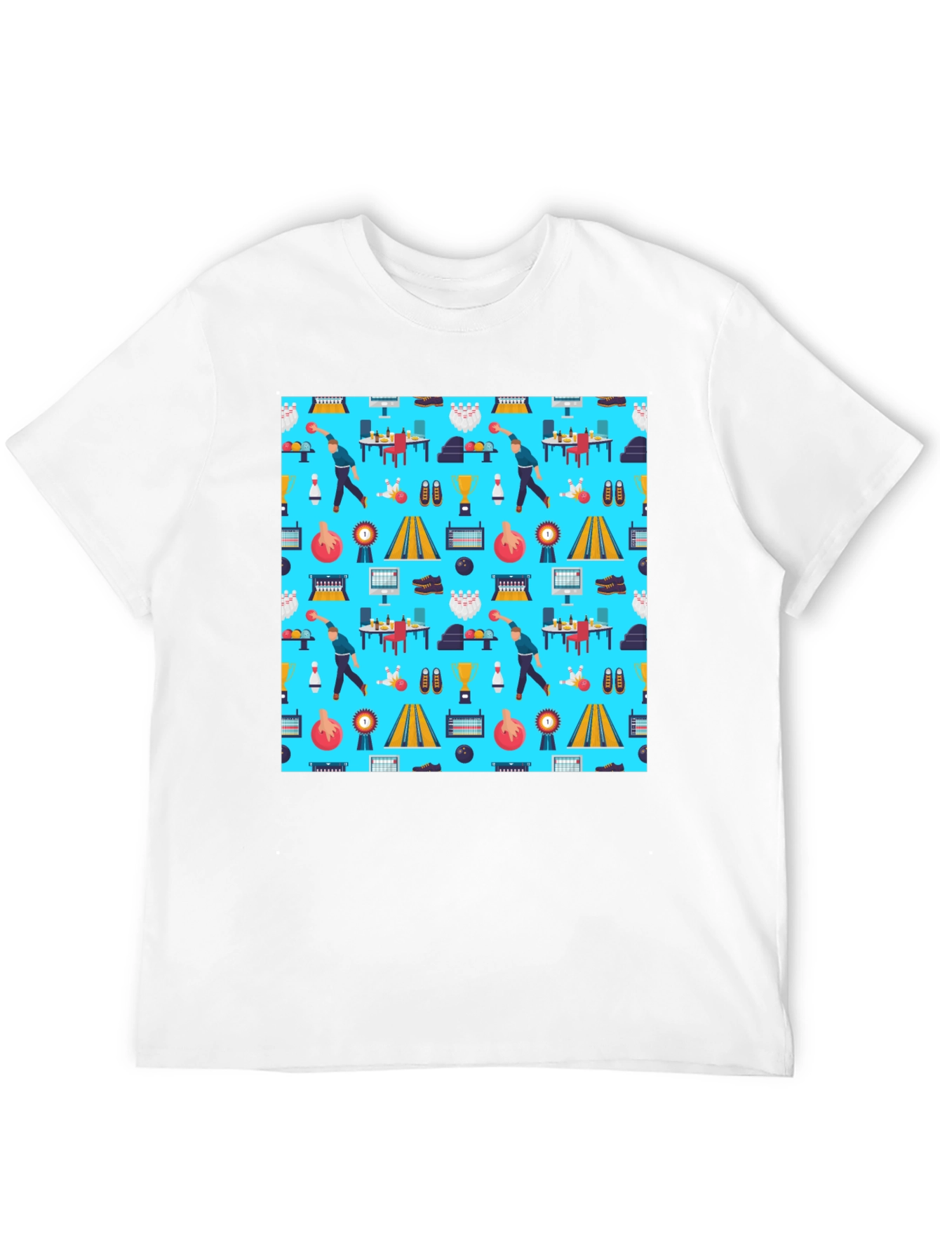Bowling Pattern T-Shirt - Unique Design Comfortable Fit