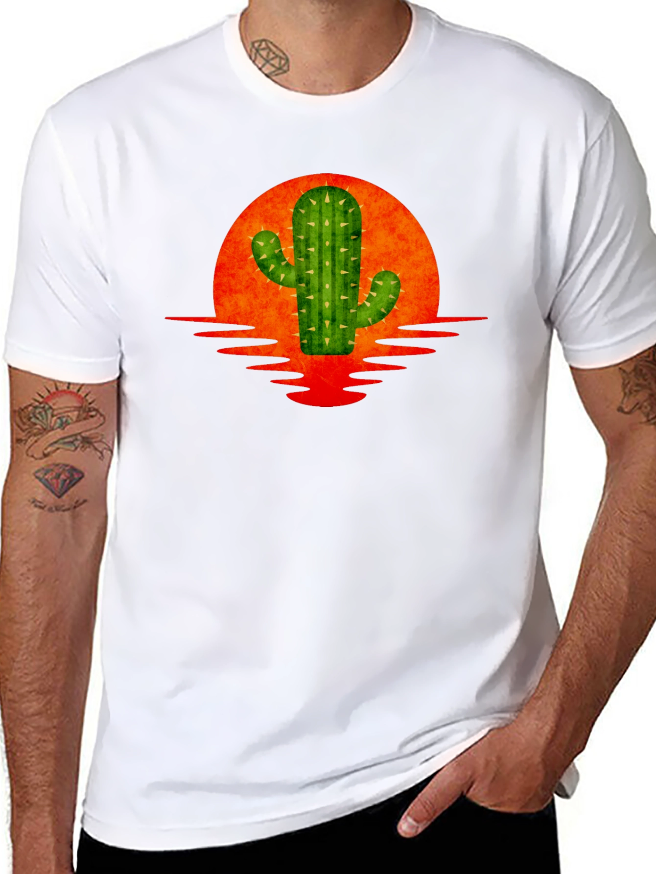 Cactus Sunset Graphic Tee - Black