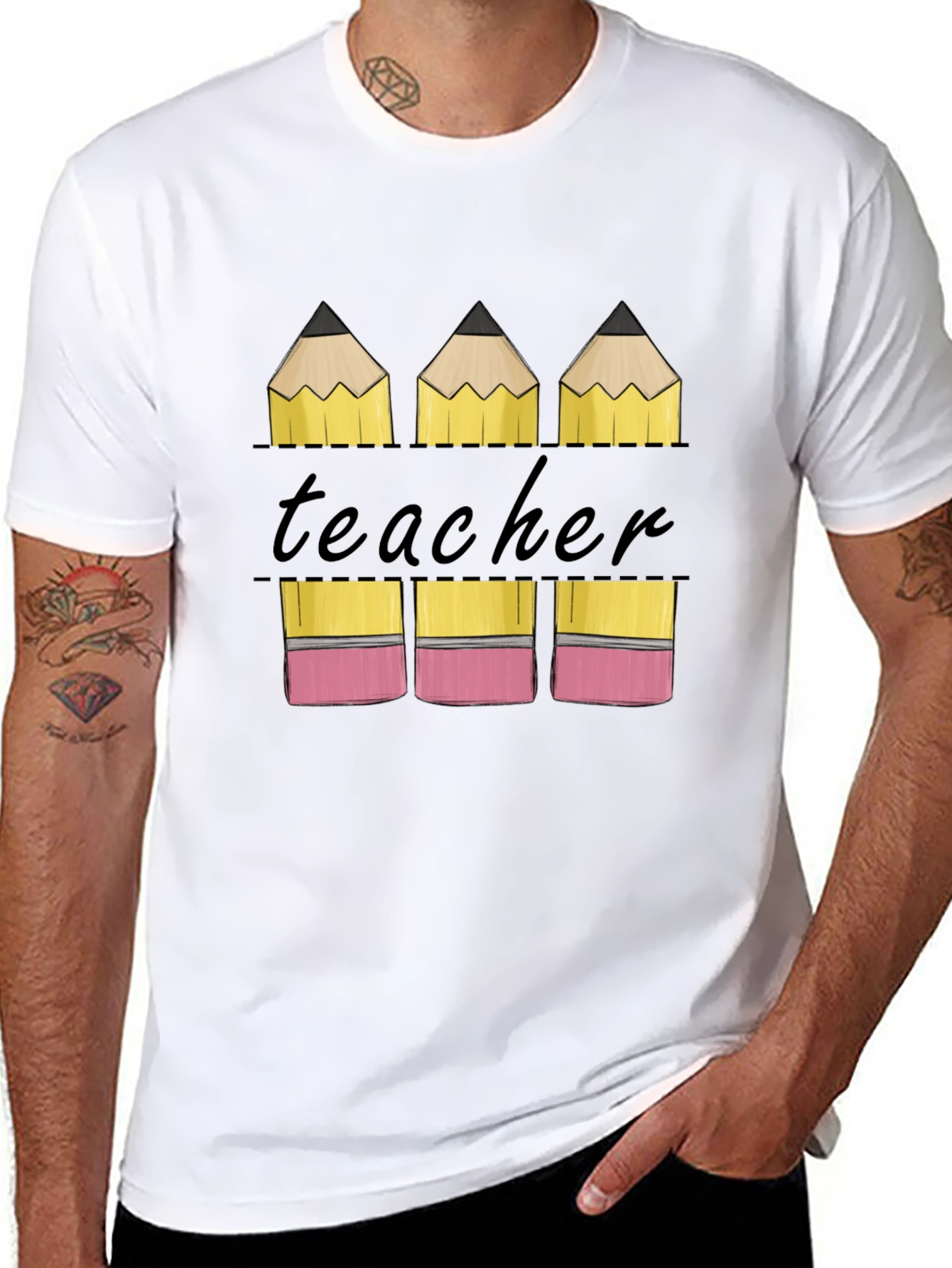 Teacher Pencil Graphic T-Shirt - Back to School Tee