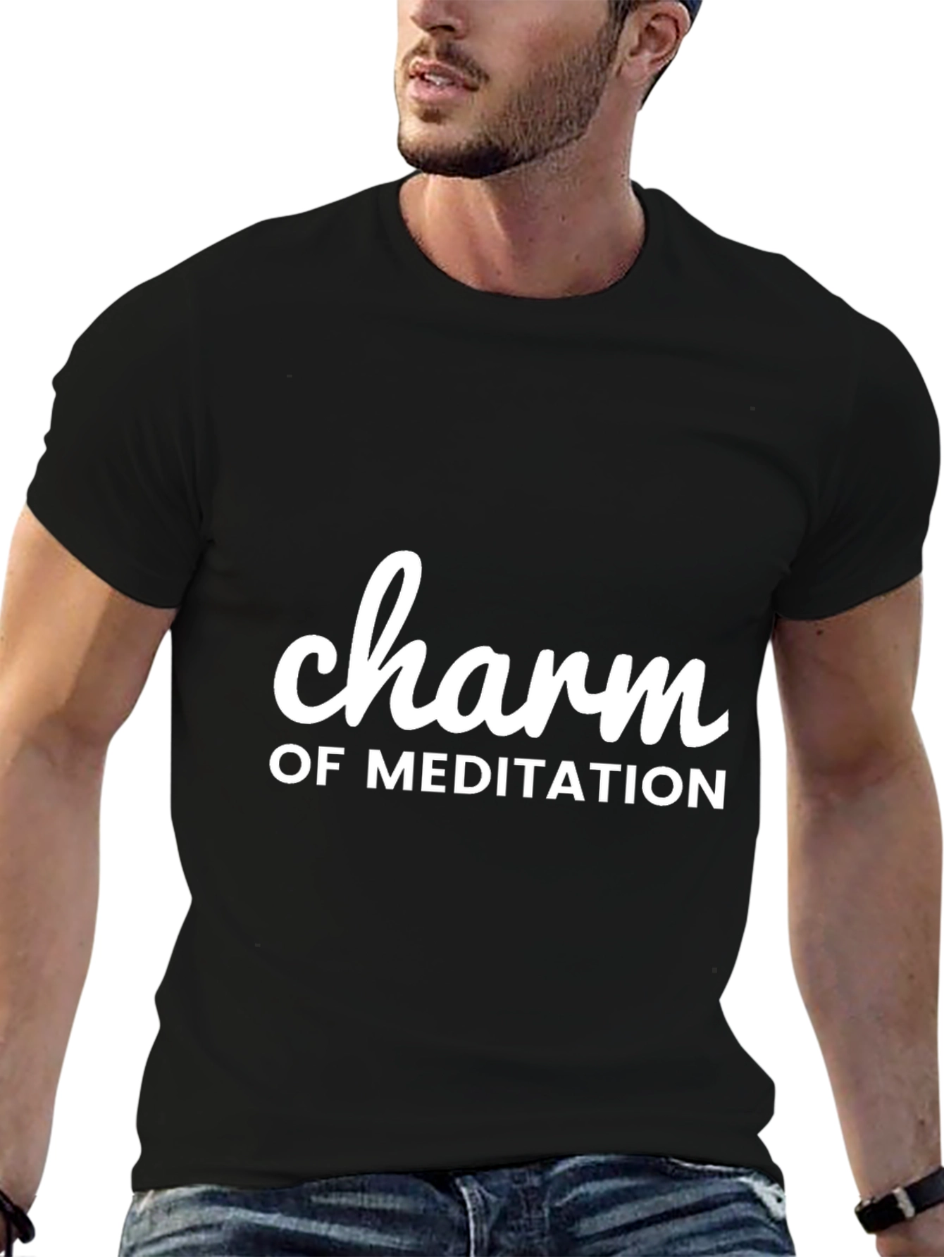 Charm of Meditation Black Graphic Tee