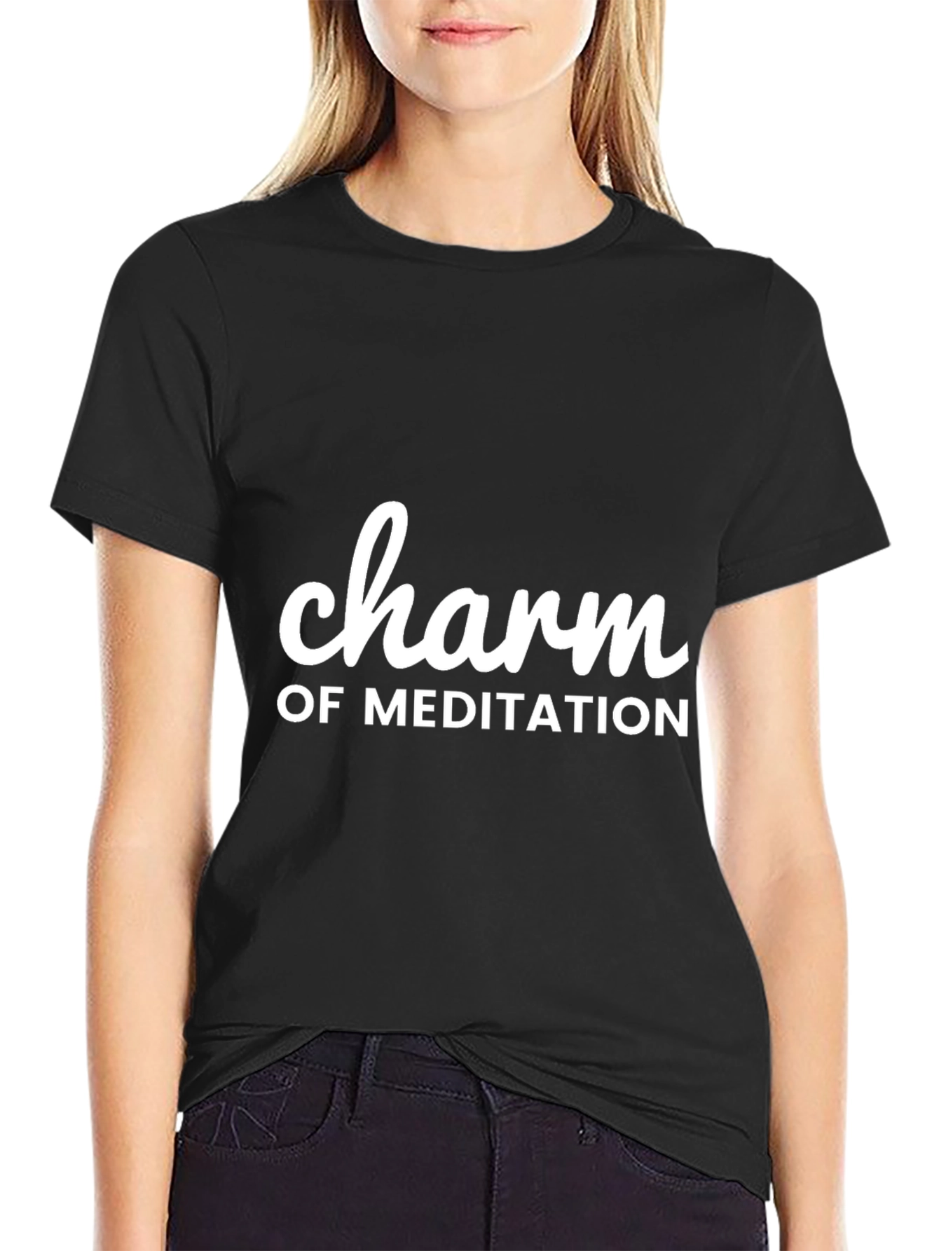 Charm of Meditation Black Graphic Tee