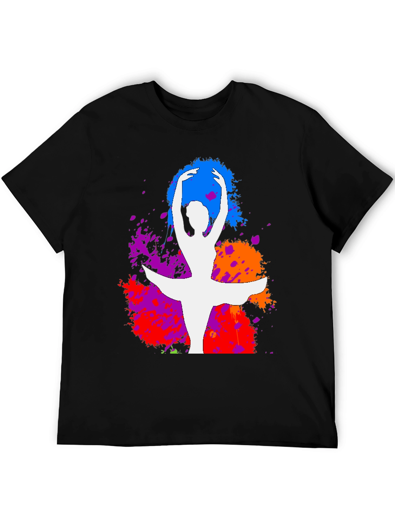 Ballet Dancer Splatter Graphic Tee - Stylish Artistic Design