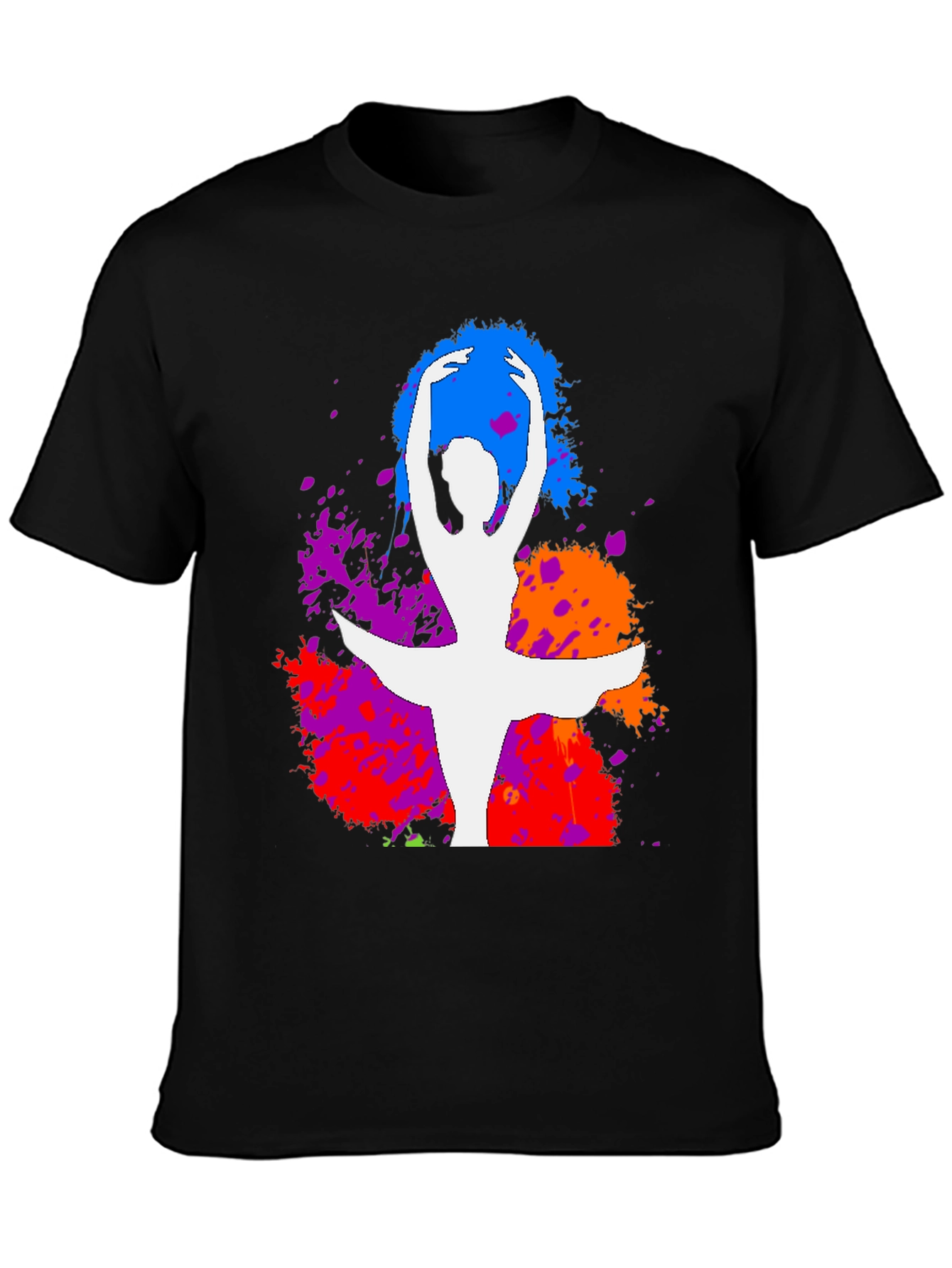 Ballet Dancer Splatter Graphic Tee - Stylish Artistic Design