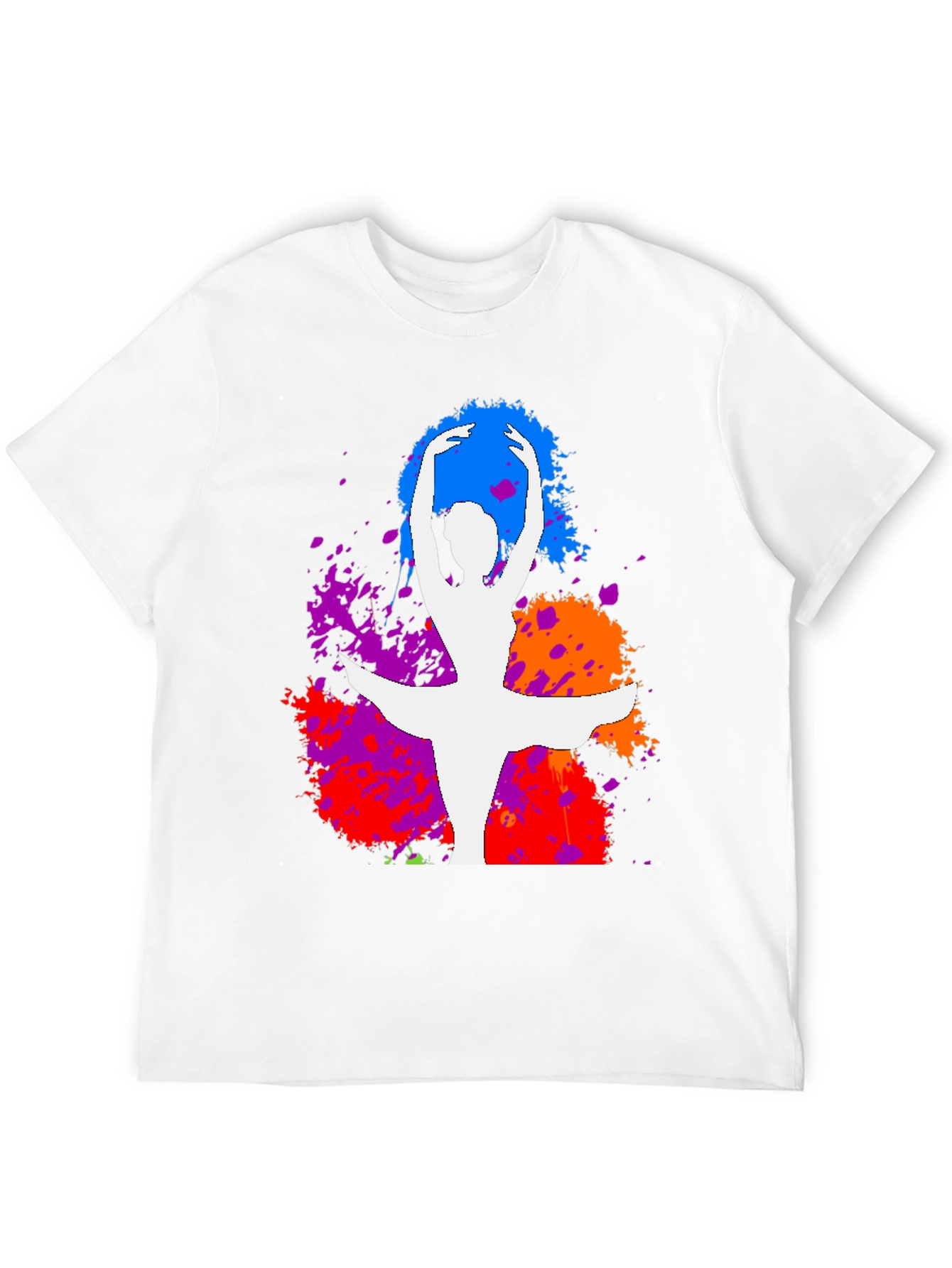 Ballet Dancer Splatter Graphic Tee - Stylish Artistic Design